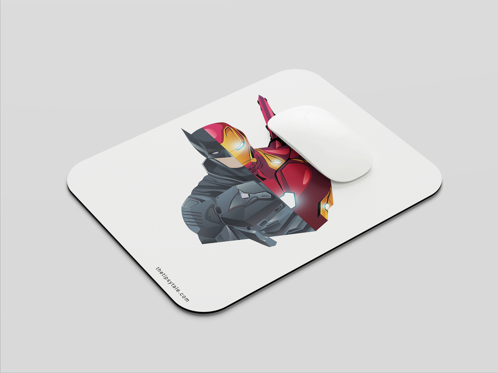 "BATMAN AND IRON MAN - DUAL STYLE" Mousepad Enhance Your Workspace with Style