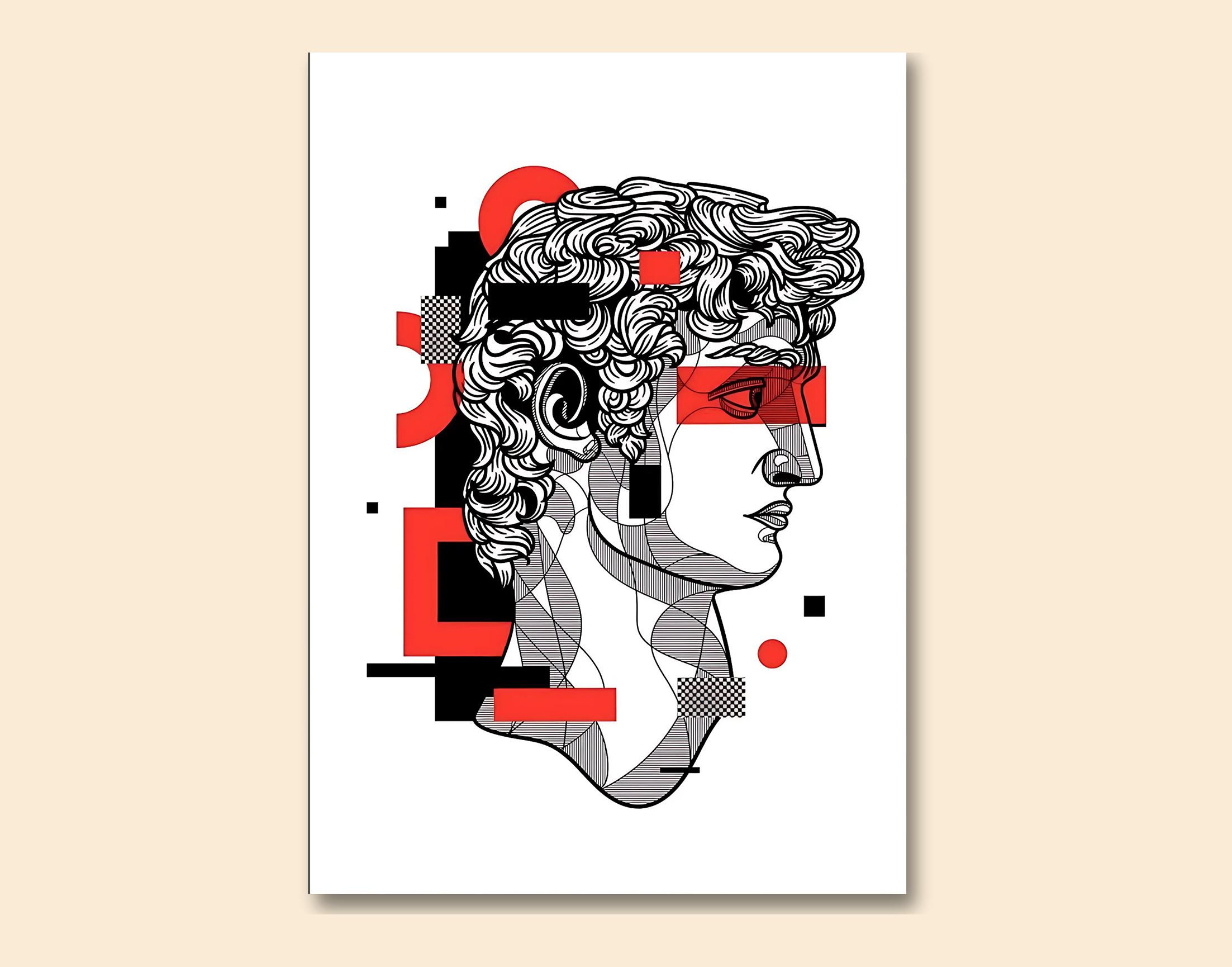 "Illustration Greek God"- Shiny & Sturdy Metallic Poster  Art That Pops & Sticks