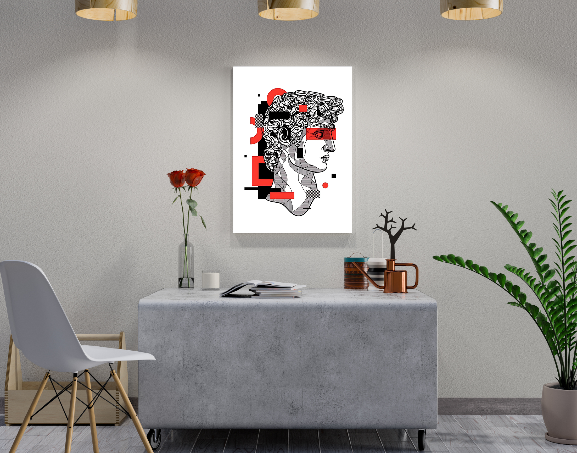 "Illustration Greek God"- Shiny & Sturdy Metallic Poster  Art That Pops & Sticks