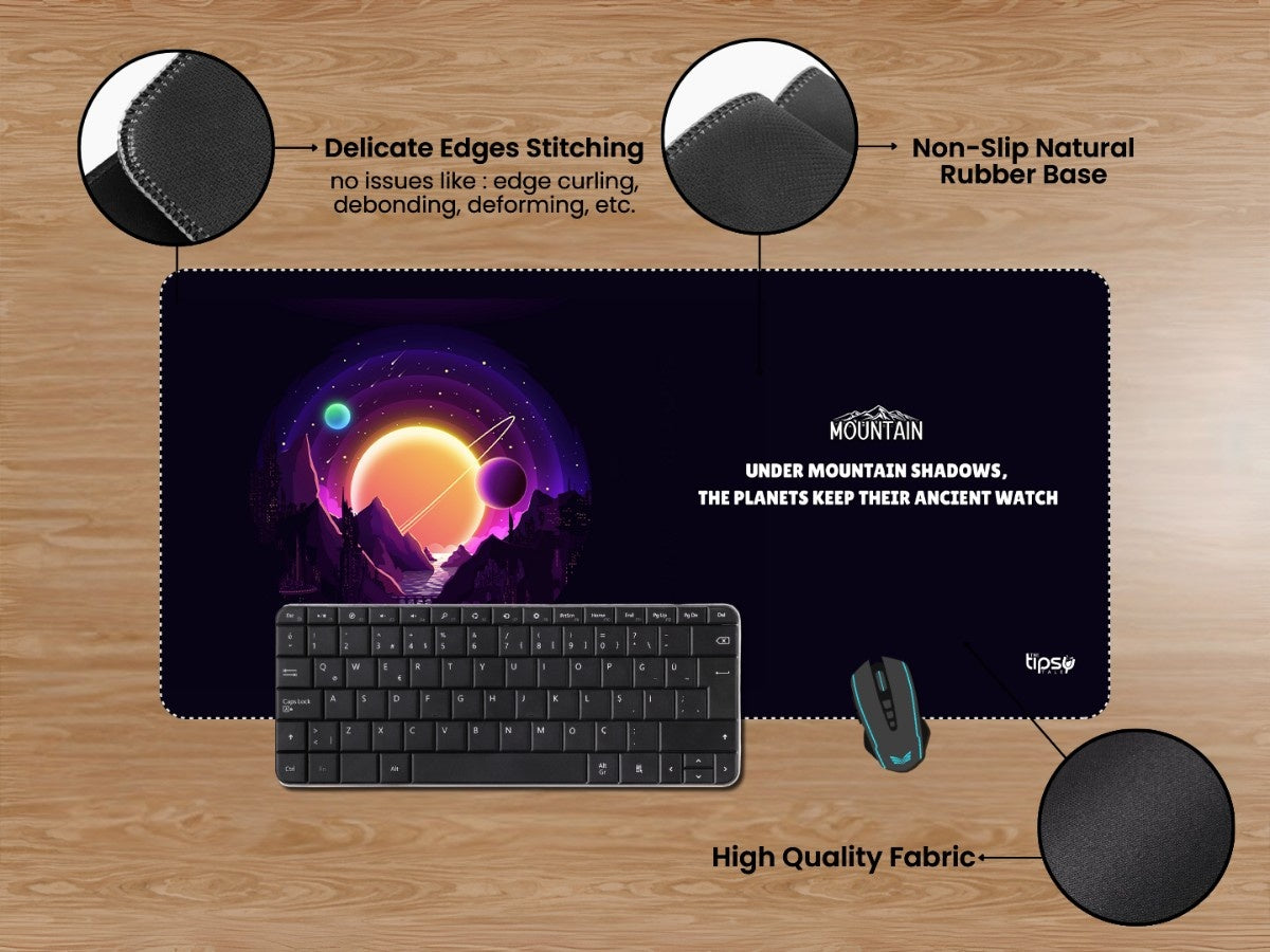 "Night in the mountains with planets" Gaming Mousepad Elevate Your Gaming Experience