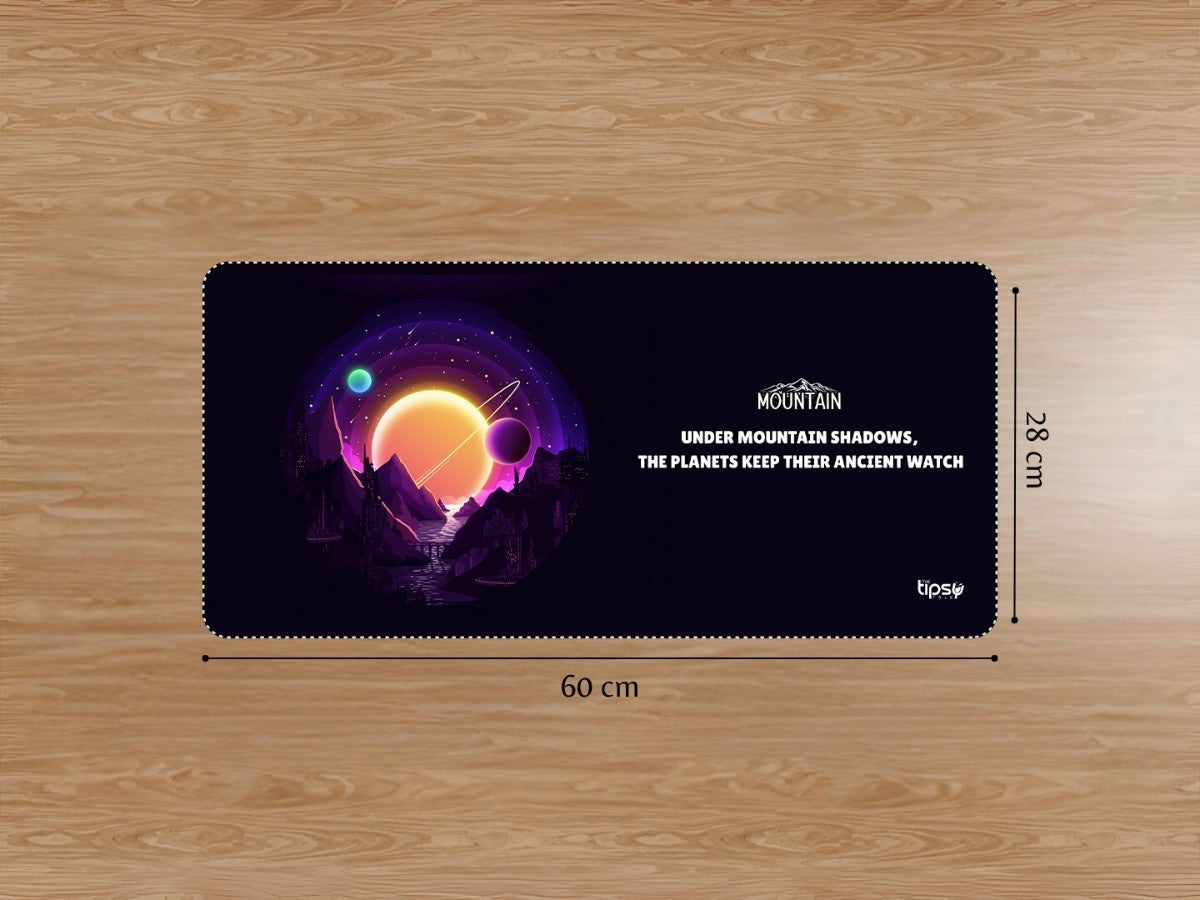 "Night in the mountains with planets" Gaming Mousepad Elevate Your Gaming Experience