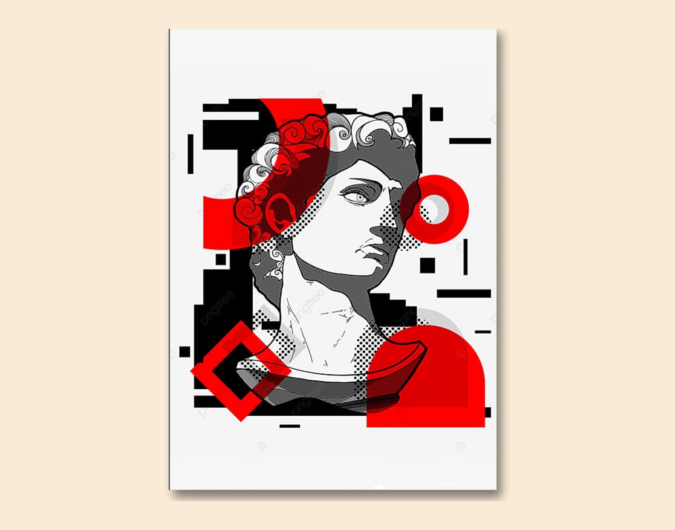 "Illustration Greek God-Vibrant"- Shiny & Sturdy Metallic Poster  Art That Pops & Sticks