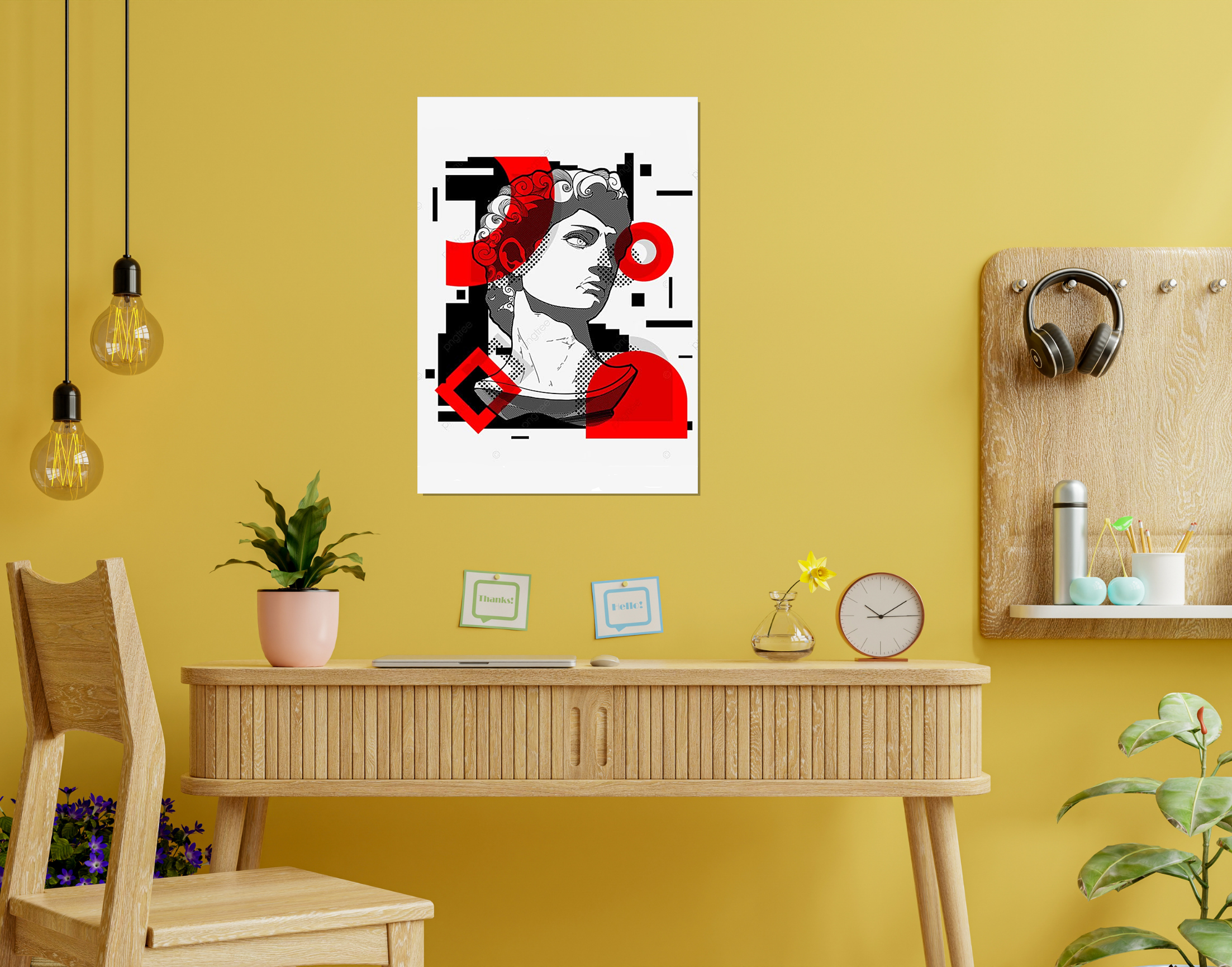 "Illustration Greek God-Vibrant"- Shiny & Sturdy Metallic Poster  Art That Pops & Sticks