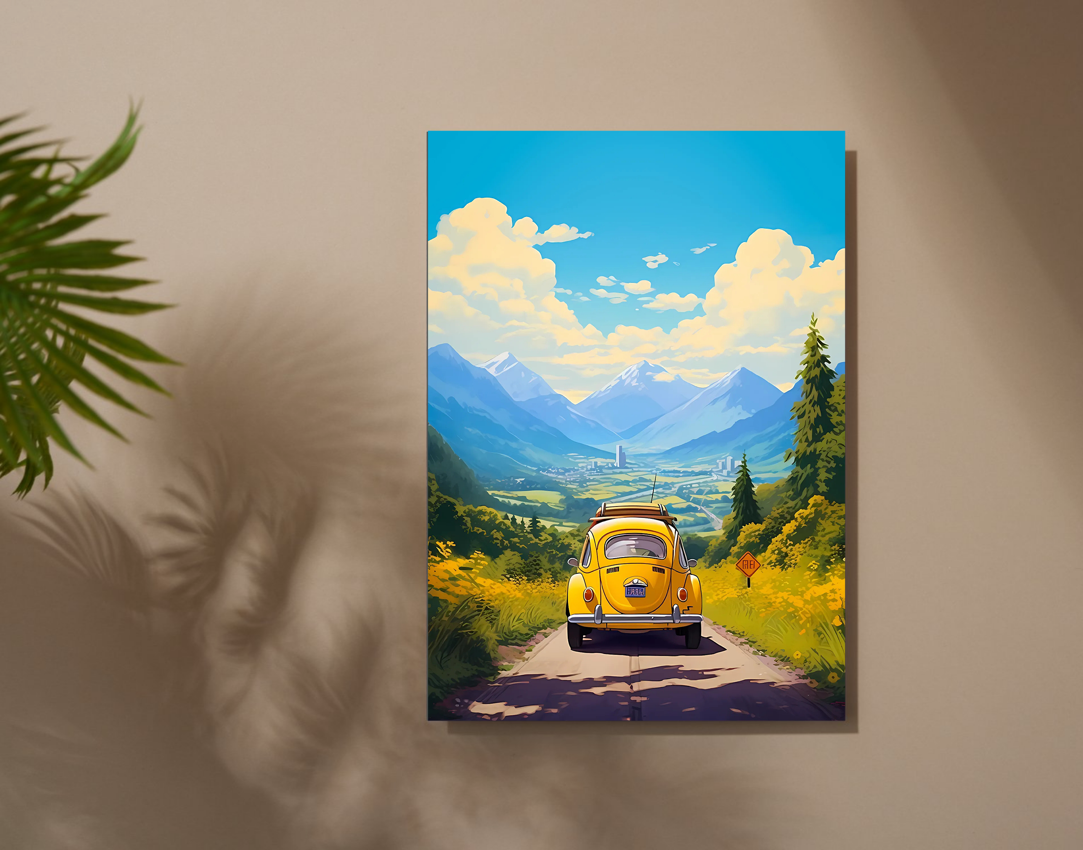 "Adventure Trip: Car Day Version"- Shiny & Sturdy Metallic Poster  Art That Pops & Sticks