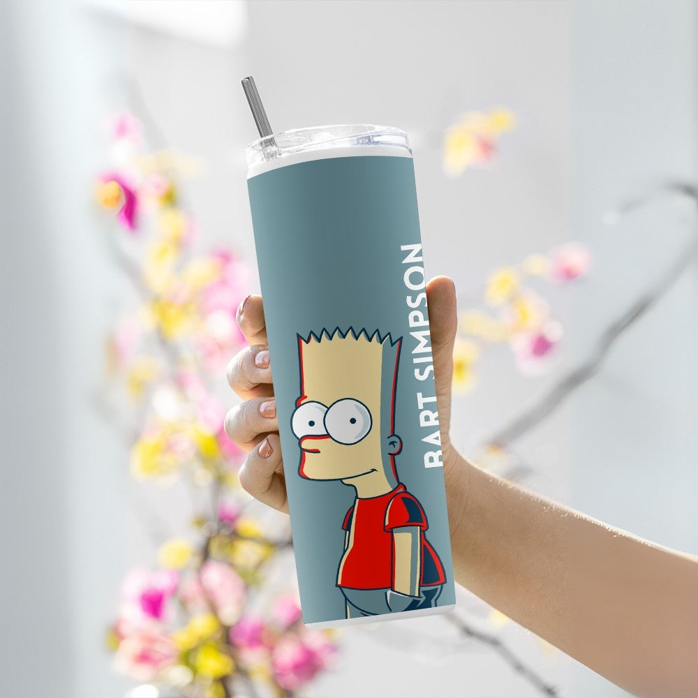 "Bart Simpson" Tumbler with Metal Straw