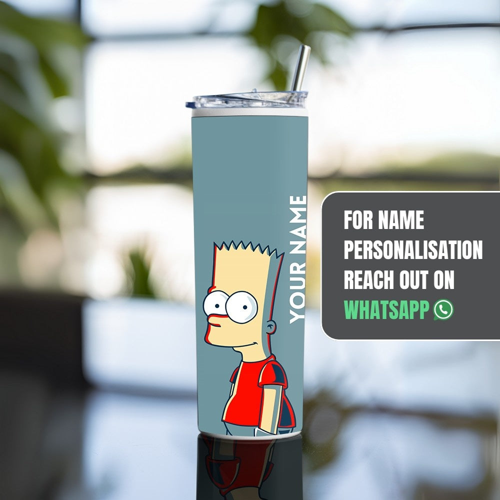 "Bart Simpson" Tumbler with Metal Straw