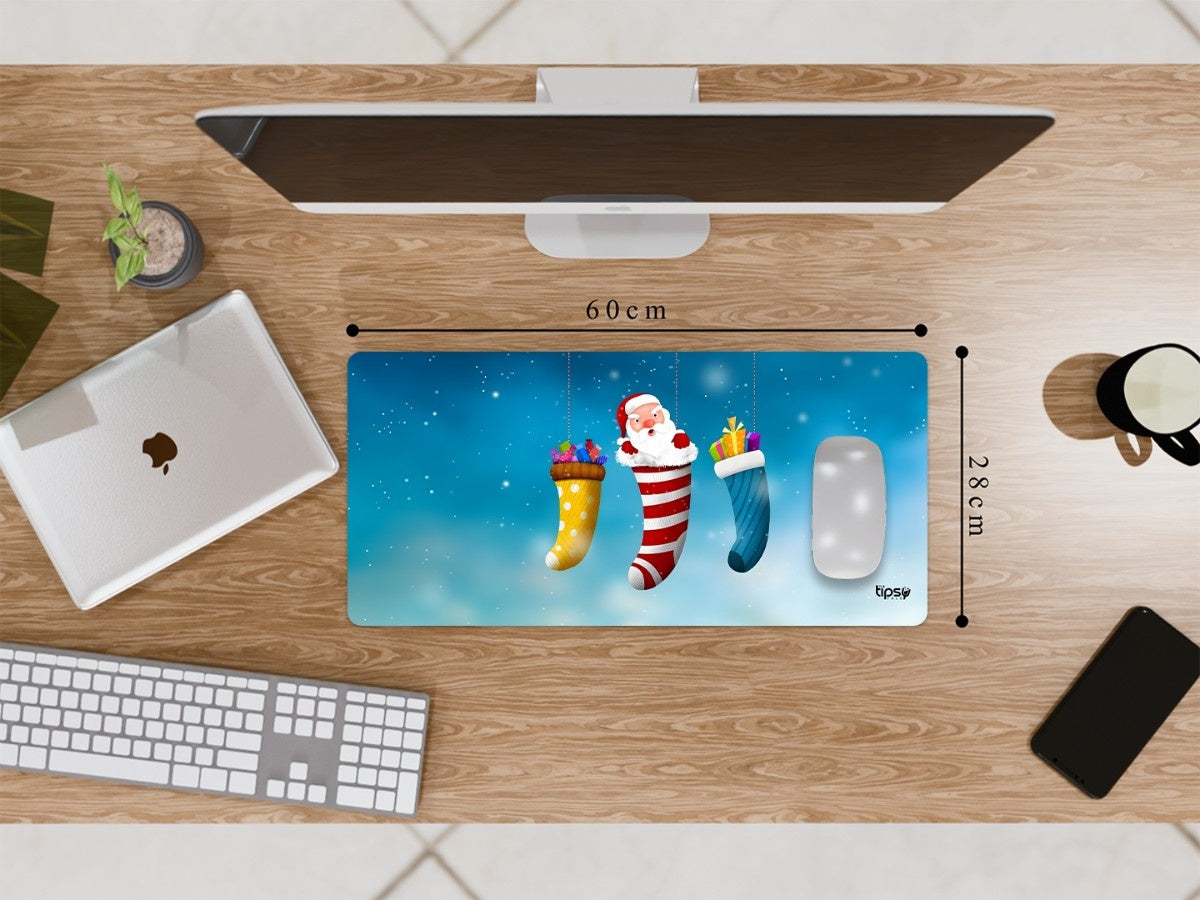"Santa in a sock" Gaming Mousepad Elevate Your Gaming Experience