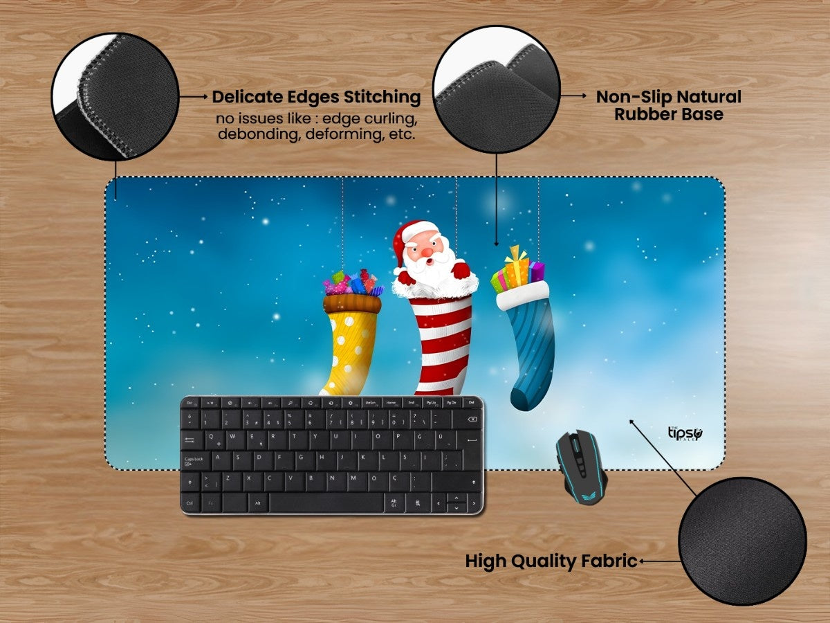 "Santa in a sock" Gaming Mousepad Elevate Your Gaming Experience