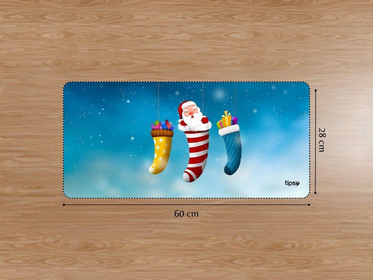 "Santa in a sock" Gaming Mousepad Elevate Your Gaming Experience