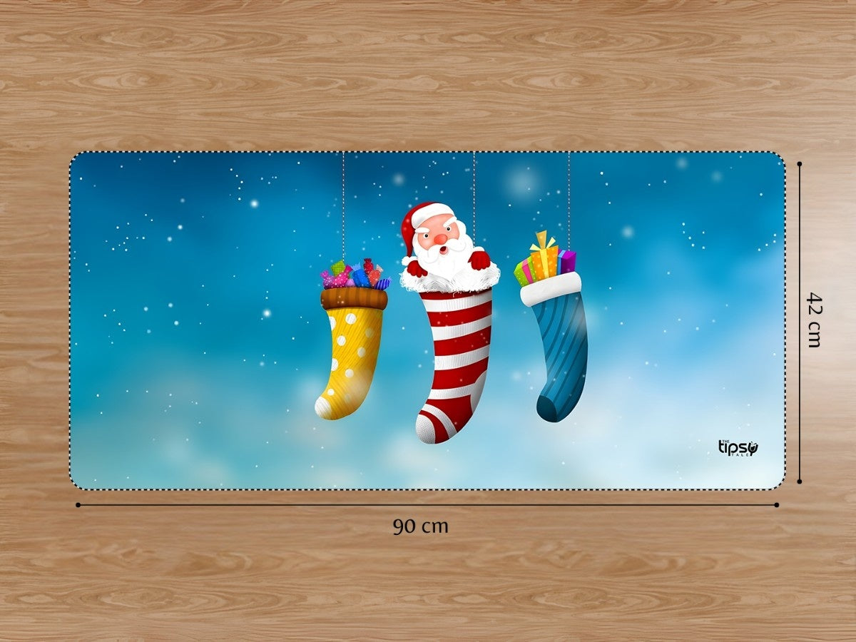 "Santa in a sock" Gaming Mousepad Elevate Your Gaming Experience
