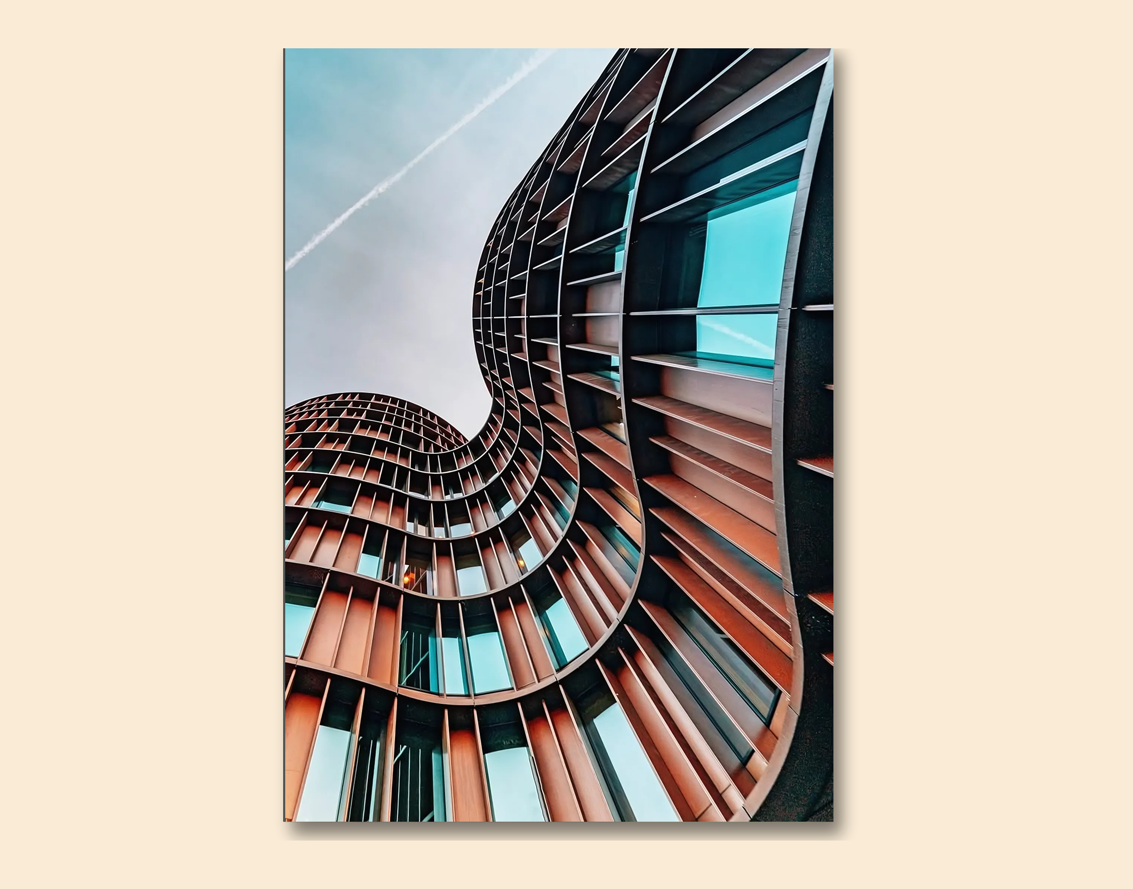 "Capture of Architecture-Wave Structure"- Shiny & Sturdy Metallic Poster  Art That Pops & Sticks