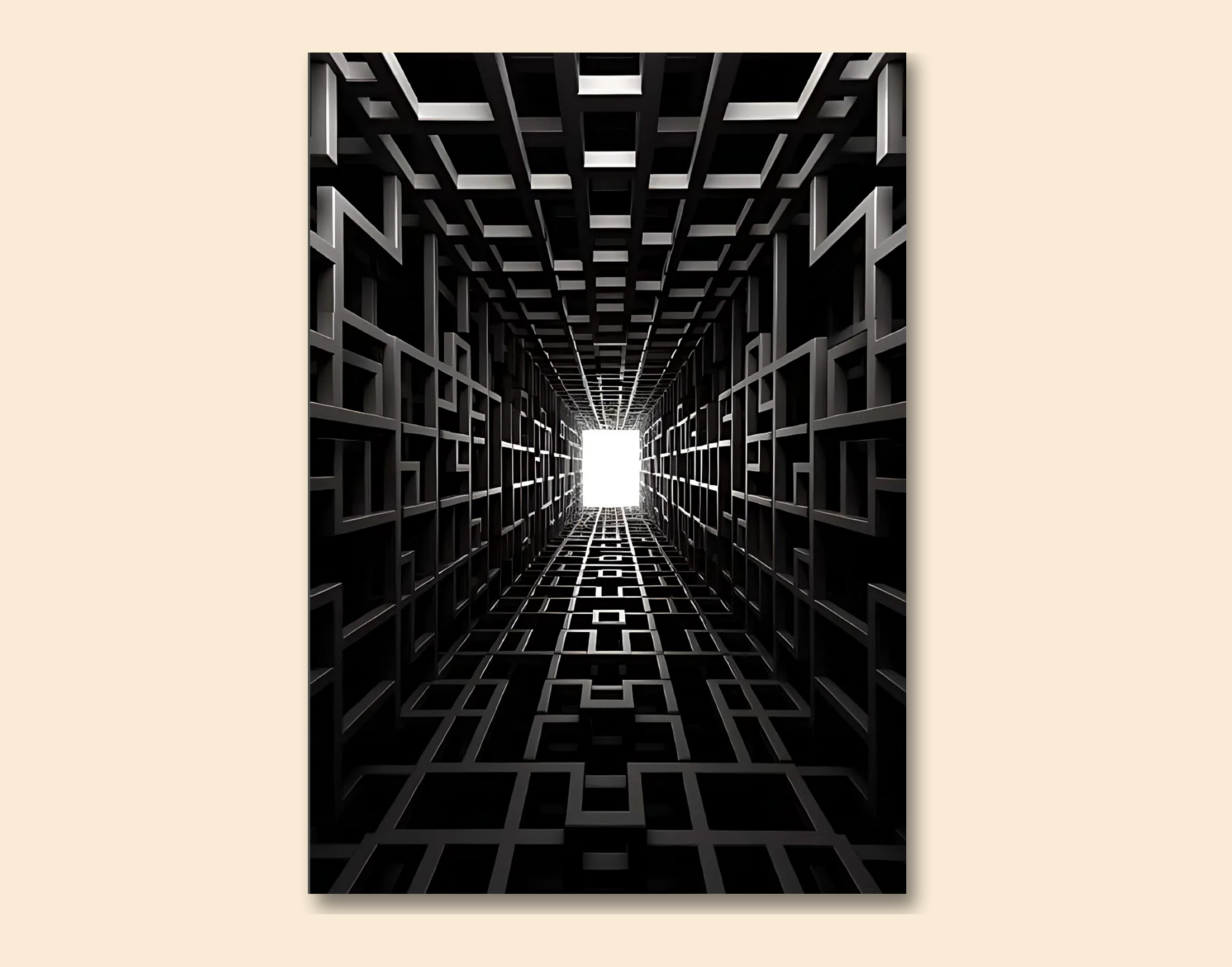 "Capture of Architecture-Rectangle Structure"- Shiny & Sturdy Metallic Poster  Art That Pops & Sticks