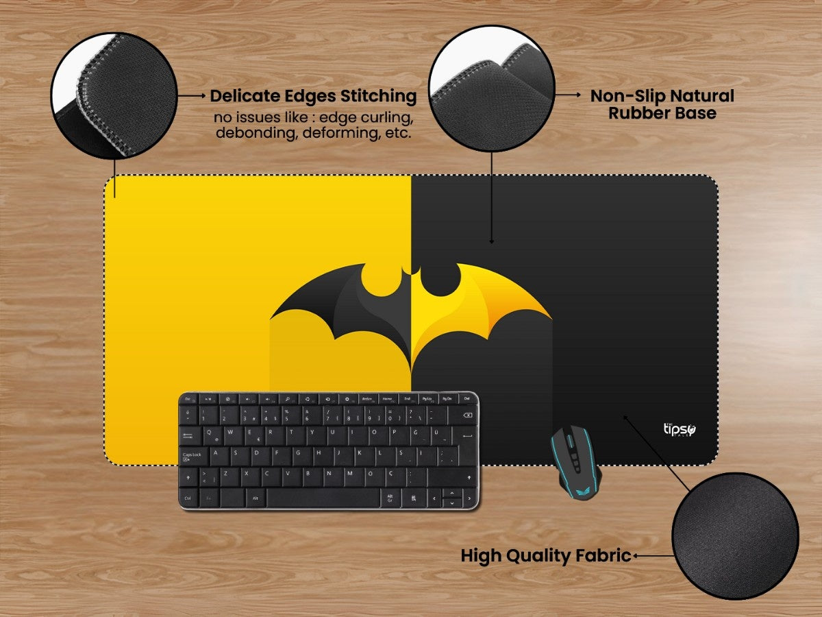 "Batman Black & Yellow " Gaming Mousepad Elevate Your Gaming Experience