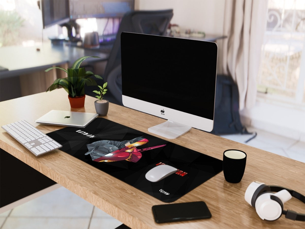 "Batman and Iron Man - Dual Style" Gaming Mousepad Elevate Your Gaming Experience