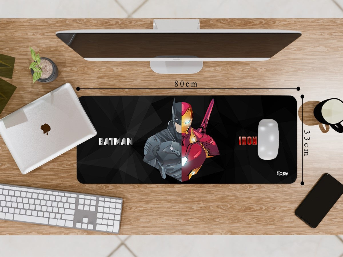 "Batman and Iron Man - Dual Style" Gaming Mousepad Elevate Your Gaming Experience