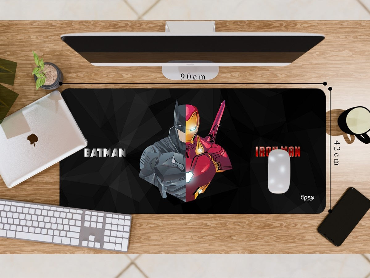 "Batman and Iron Man - Dual Style" Gaming Mousepad Elevate Your Gaming Experience