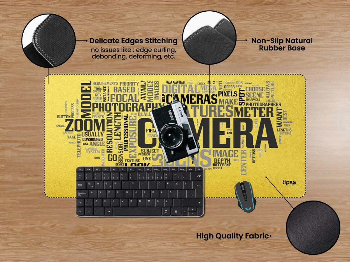 "Canon camera :Life In A Click" Gaming Mousepad Elevate Your Gaming Experience