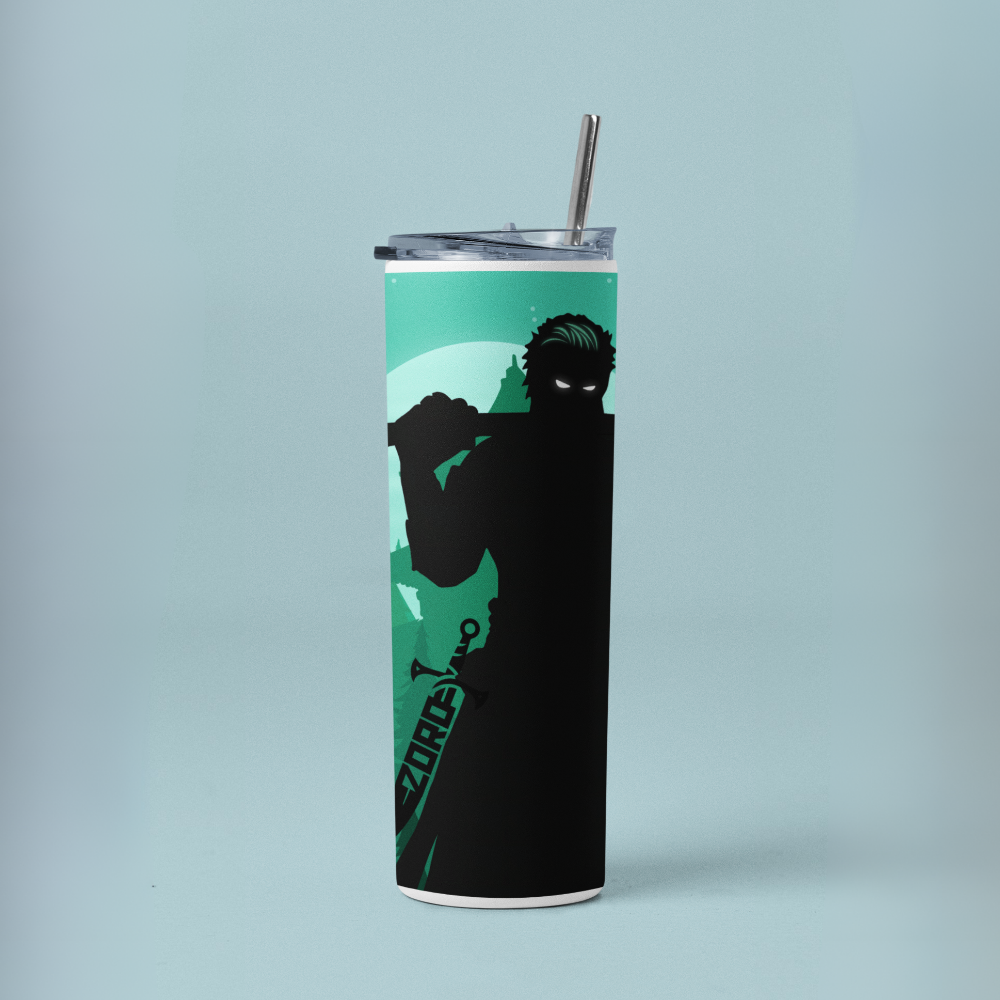 "Roronoa Zoro- Anime" Tumbler with Metal Straw