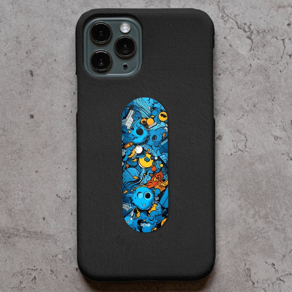 "Blue Blast" Phone Grip Slider Anti-Slip Stand and Holder