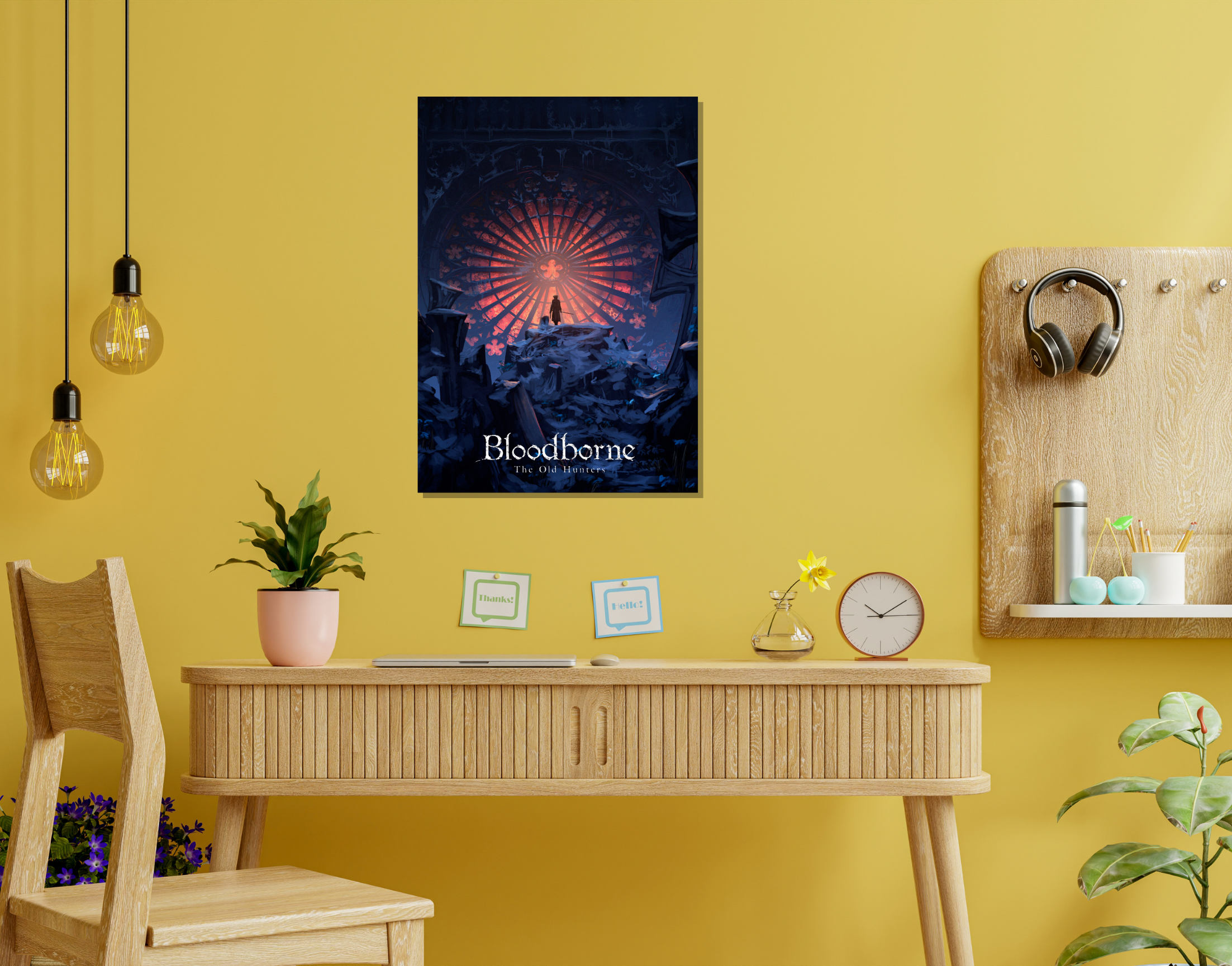 "BLOODBORNE: THE OLD HUNTERS: DARK DYNASTY"- Shiny & Sturdy Metallic Poster  Art That Pops & Sticks (Literally!)