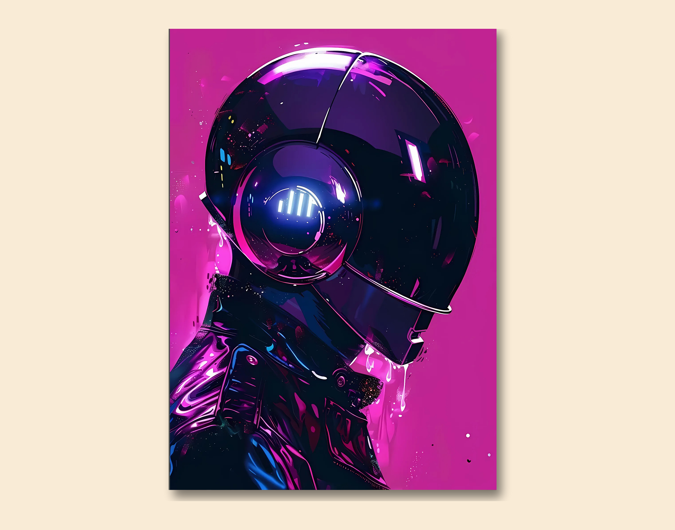 "AI in virtual-Robot Version"- Shiny & Sturdy Metallic Poster  Art That Pops & Sticks