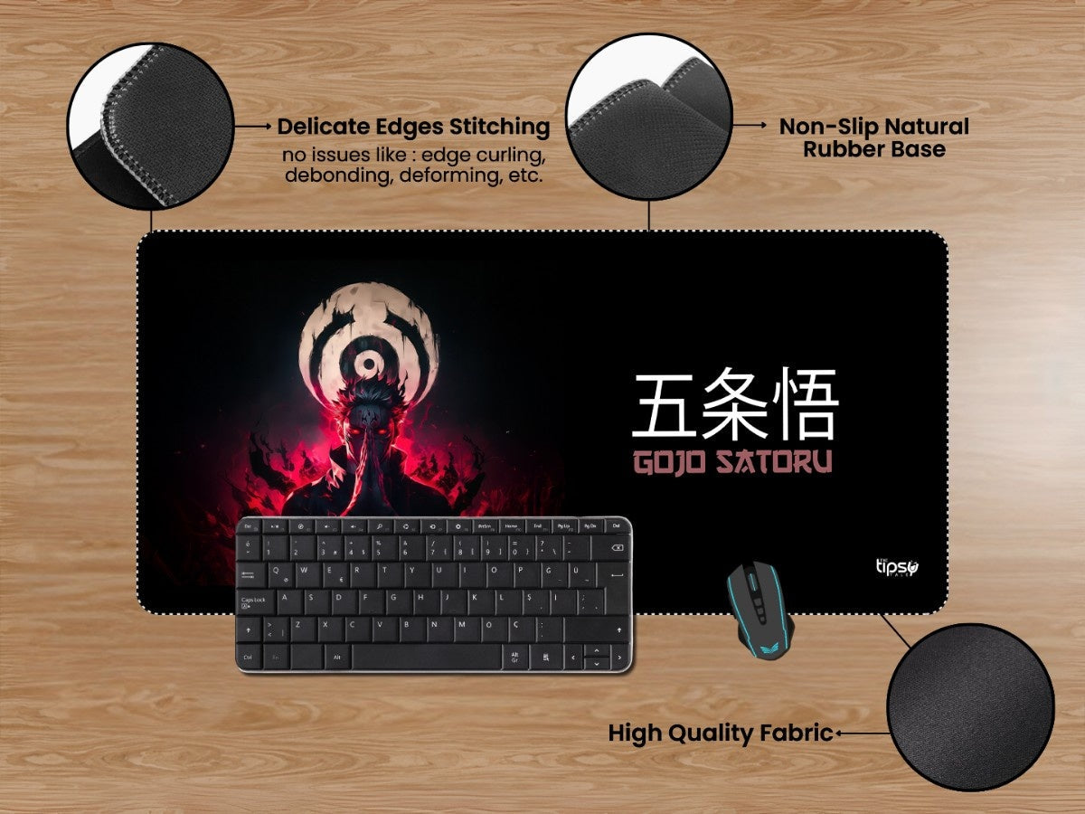 "JJK : Satoru Gojo Unleashed Power Of The Six Eyes " Gaming Mousepad Elevate Your Gaming Experience