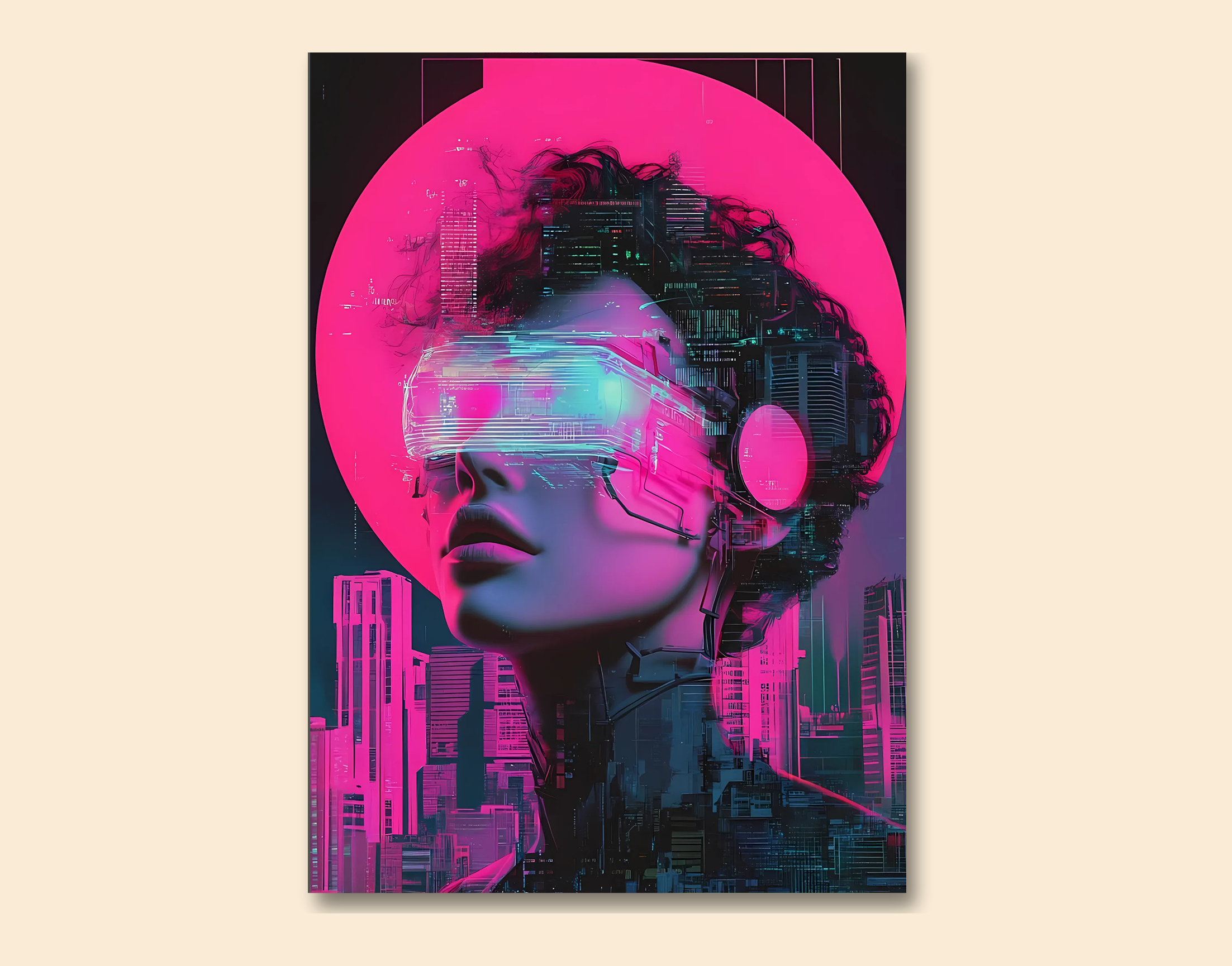 "AI in virtual-Human"- Shiny & Sturdy Metallic Poster  Art That Pops & Sticks