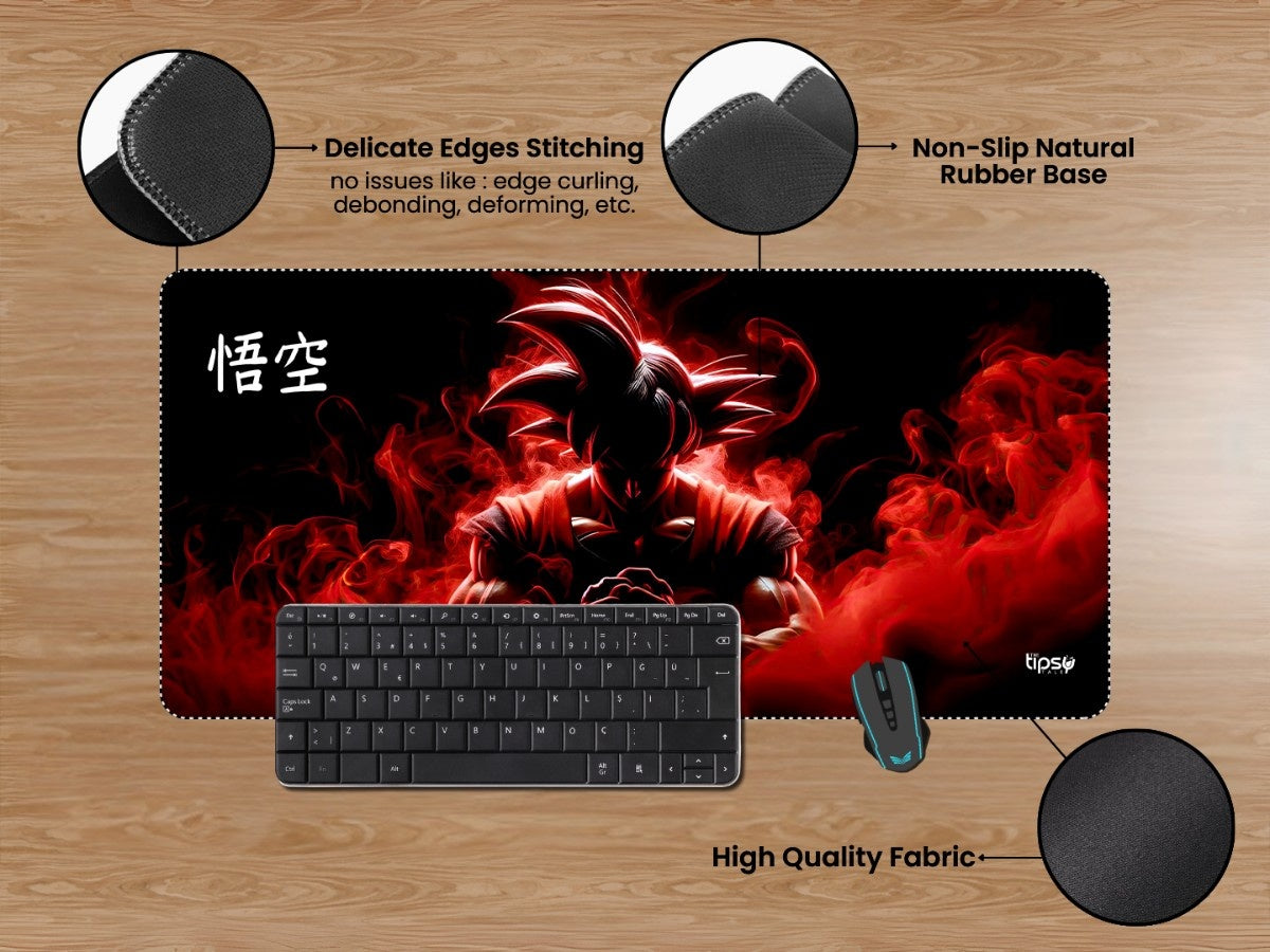 "Goku with red aura" Gaming Mousepad Elevate Your Gaming Experience