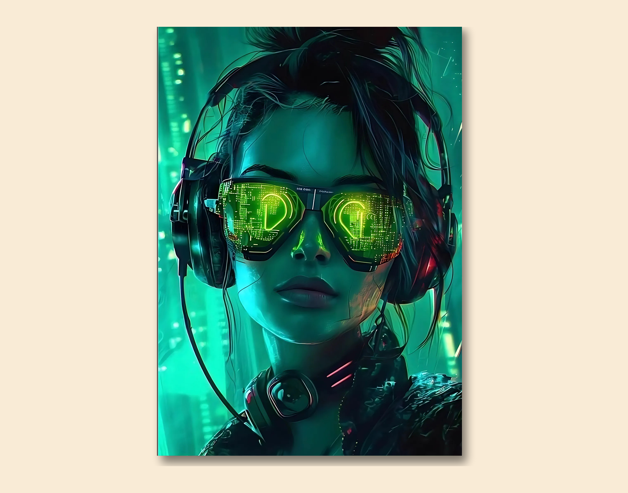 "AI women- Boss Look"- Shiny & Sturdy Metallic Poster  Art That Pops & Sticks