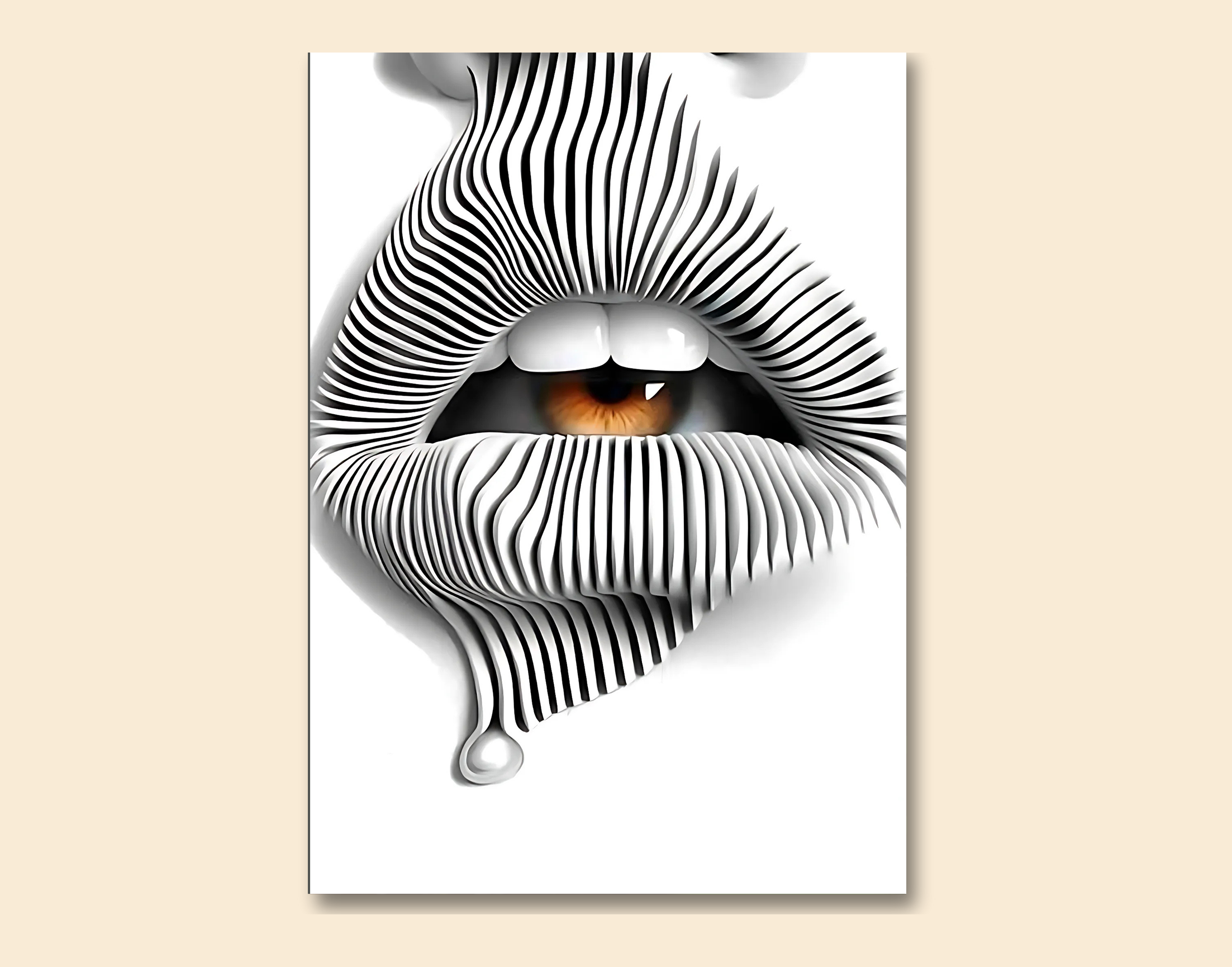 "EYE FOR AN EYE-LIP SYNC"- Shiny & Sturdy Metallic Poster  Art That Pops & Sticks