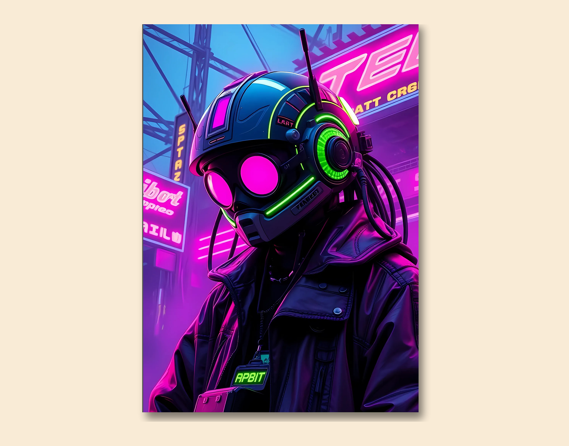 "AI Robot version Solider"- Shiny & Sturdy Metallic Poster  Art That Pops & Sticks