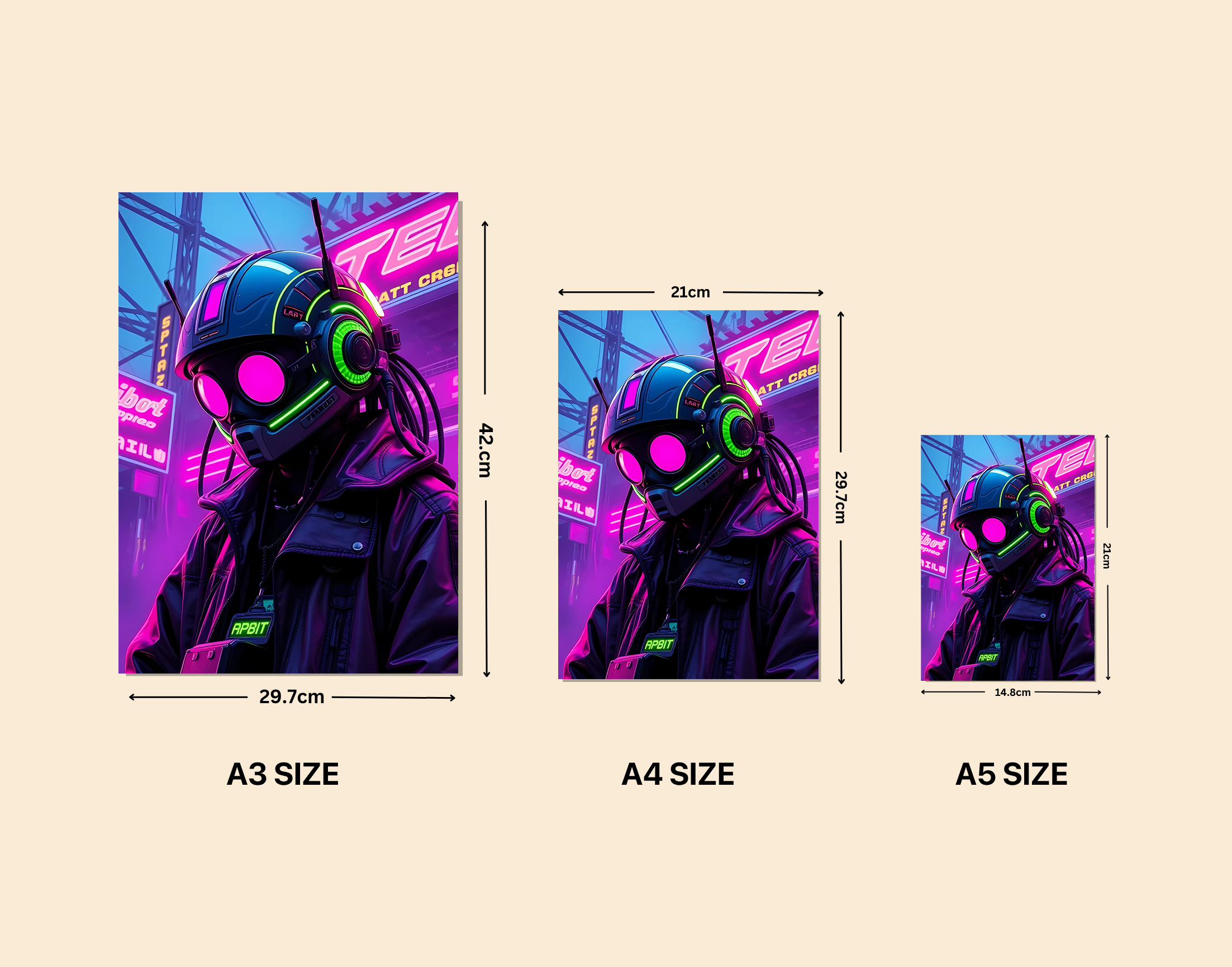 "AI Robot version Solider"- Shiny & Sturdy Metallic Poster  Art That Pops & Sticks