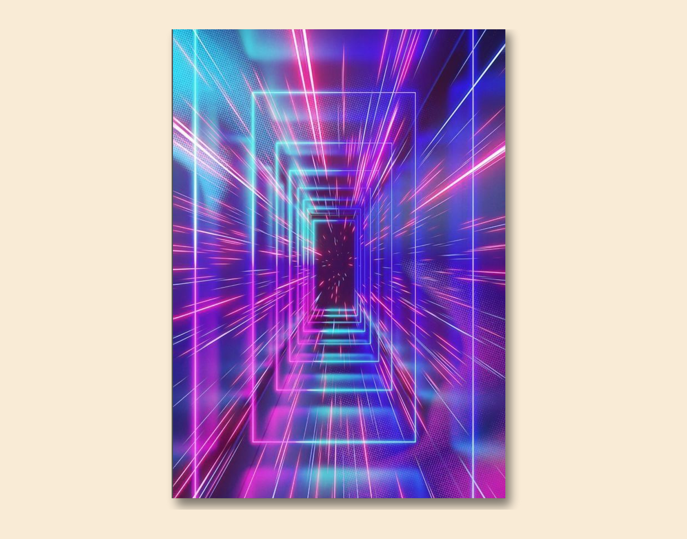 "AI Robot Doorway"- Shiny & Sturdy Metallic Poster  Art That Pops & Sticks