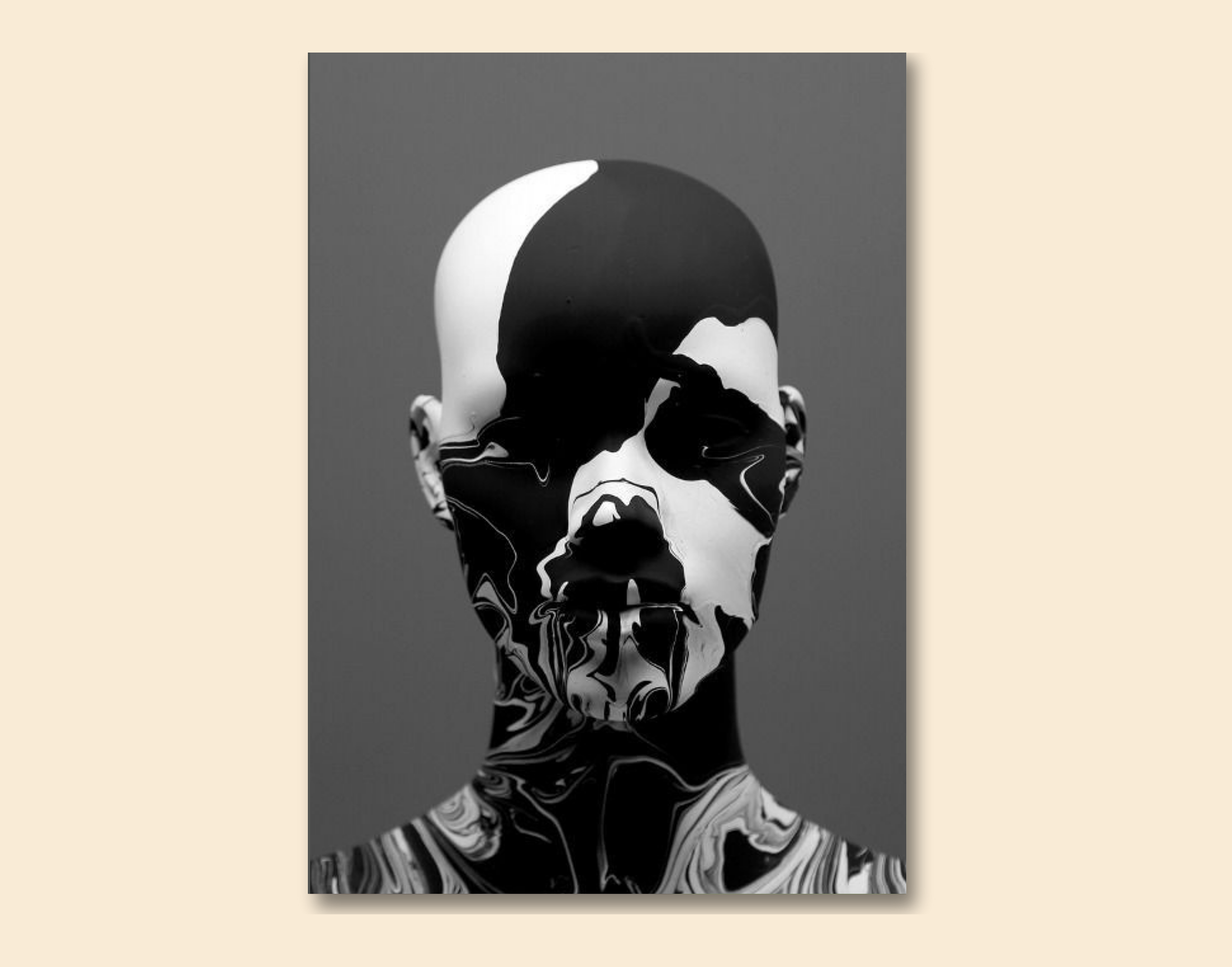 "I AM ROBOT-Black And White"- Shiny & Sturdy Metallic Poster  Art That Pops & Sticks