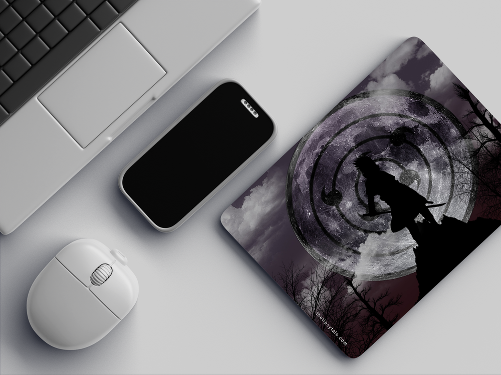 "SASUKE UCHIHA RINNEGAN SHARINGAN" Mousepad Enhance Your Workspace with Style