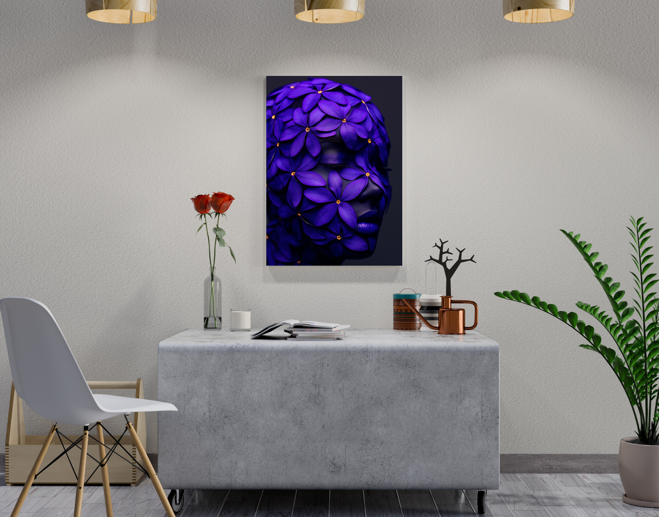 "I AM ROBOT-FLOWER WOMEN"- Shiny & Sturdy Metallic Poster  Art That Pops & Sticks