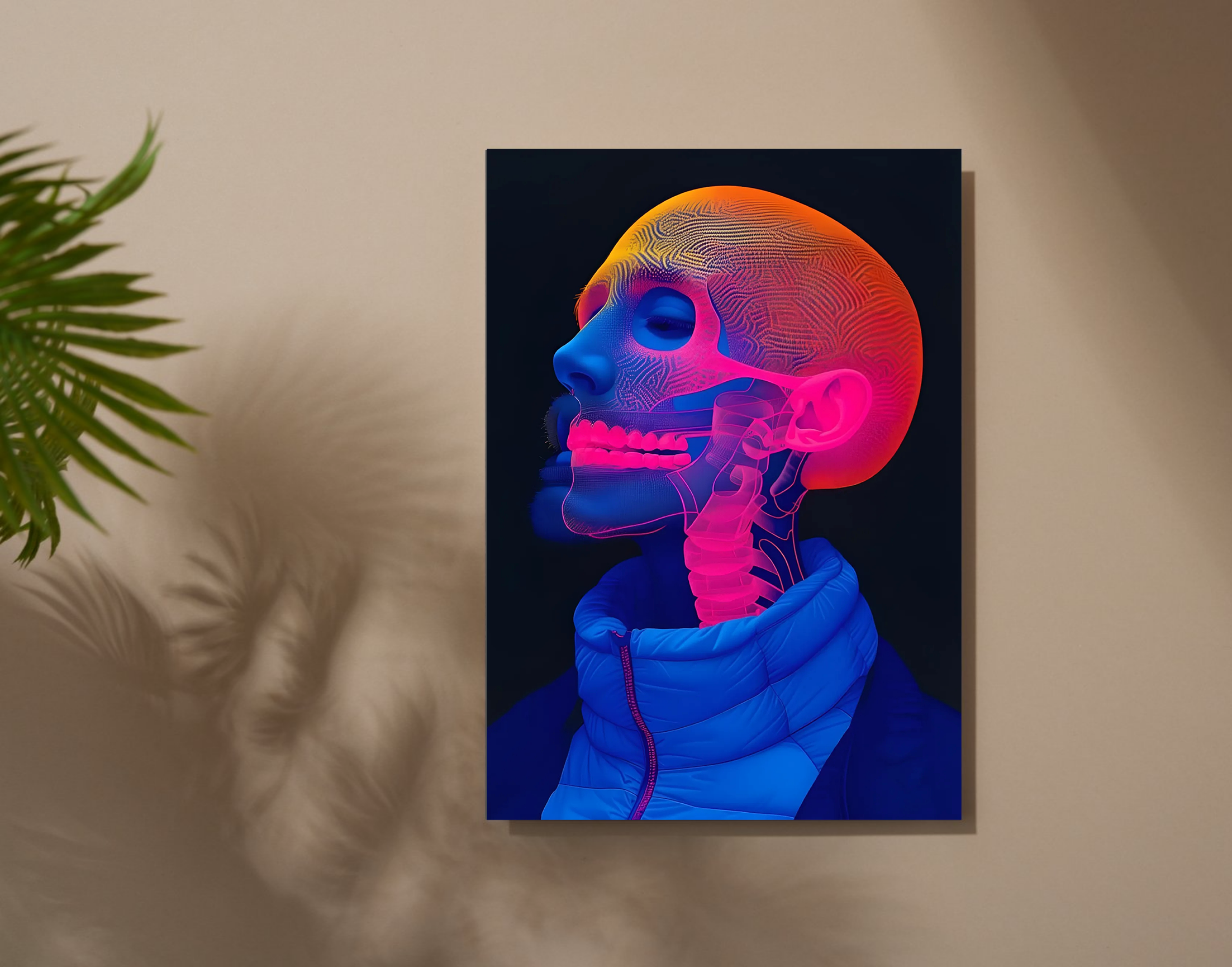"Human vs Robot  Skeleton View"- Shiny & Sturdy Metallic Poster  Art That Pops & Sticks
