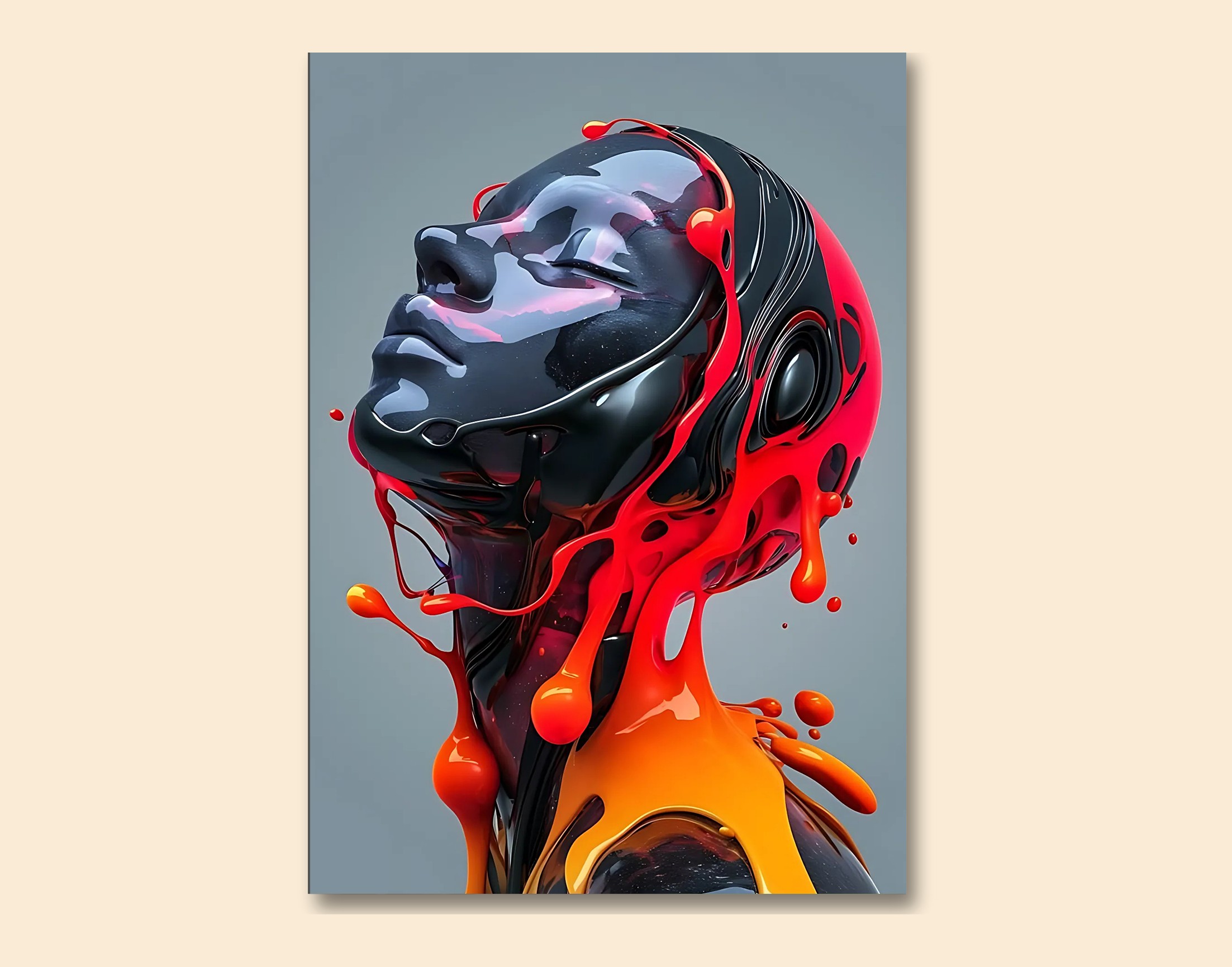 "Flow Like Lava- GLOW"- Shiny & Sturdy Metallic Poster  Art That Pops & Sticks