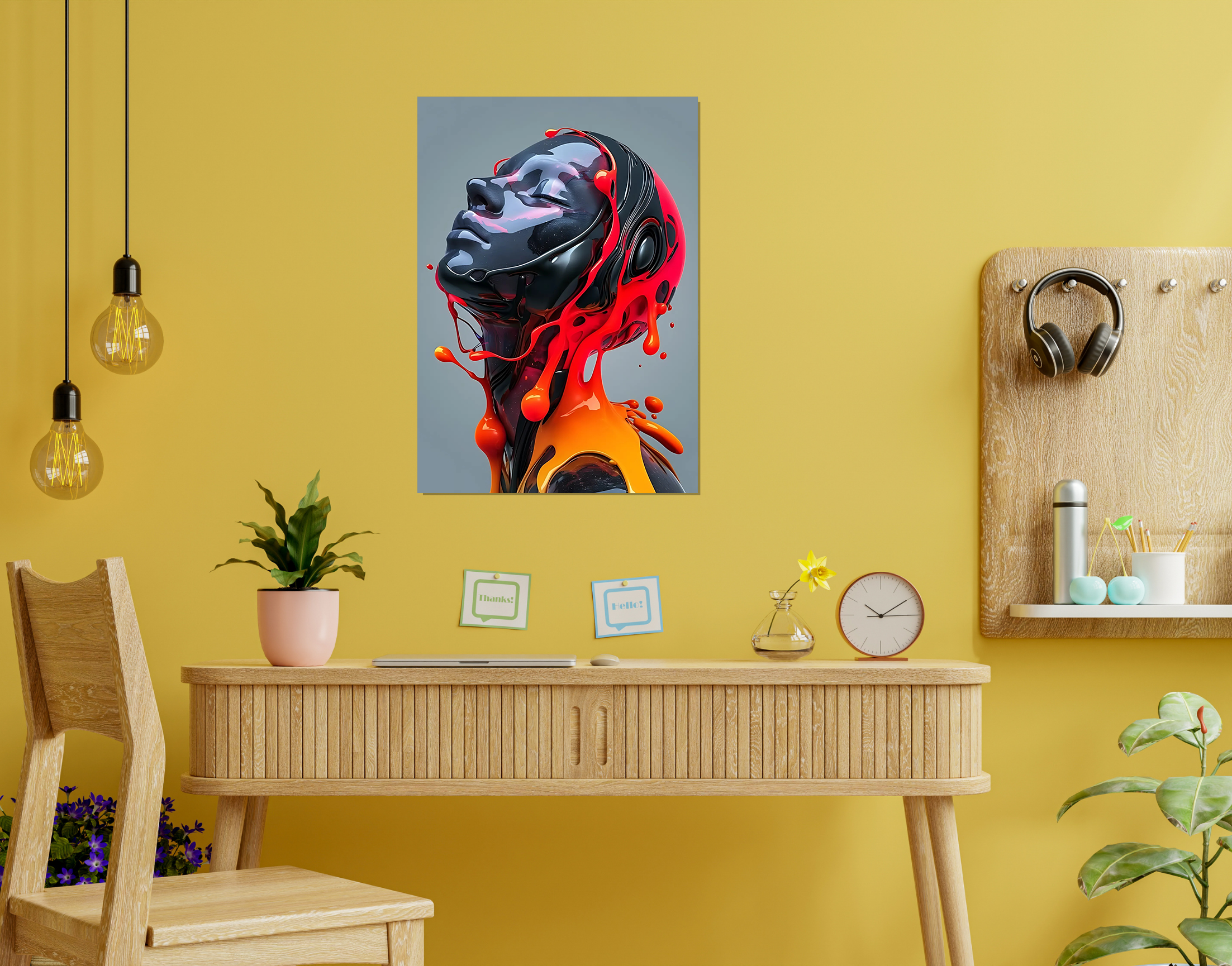 "Flow Like Lava- GLOW"- Shiny & Sturdy Metallic Poster  Art That Pops & Sticks