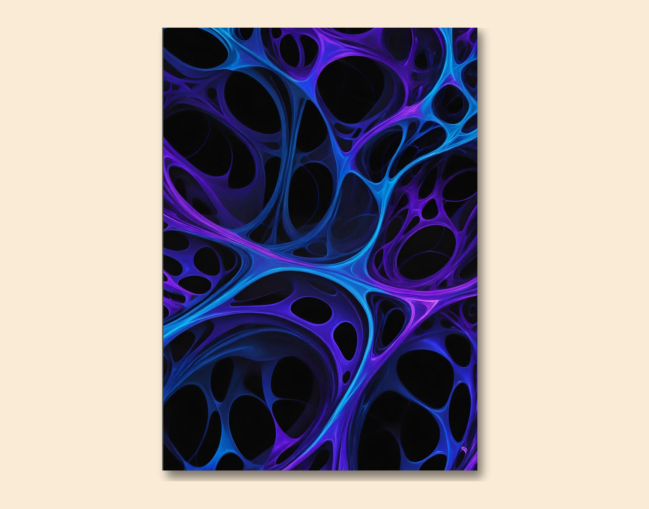 "Blue Web Abstract Theme"- Shiny & Sturdy Metallic Poster  Art That Pops & Sticks