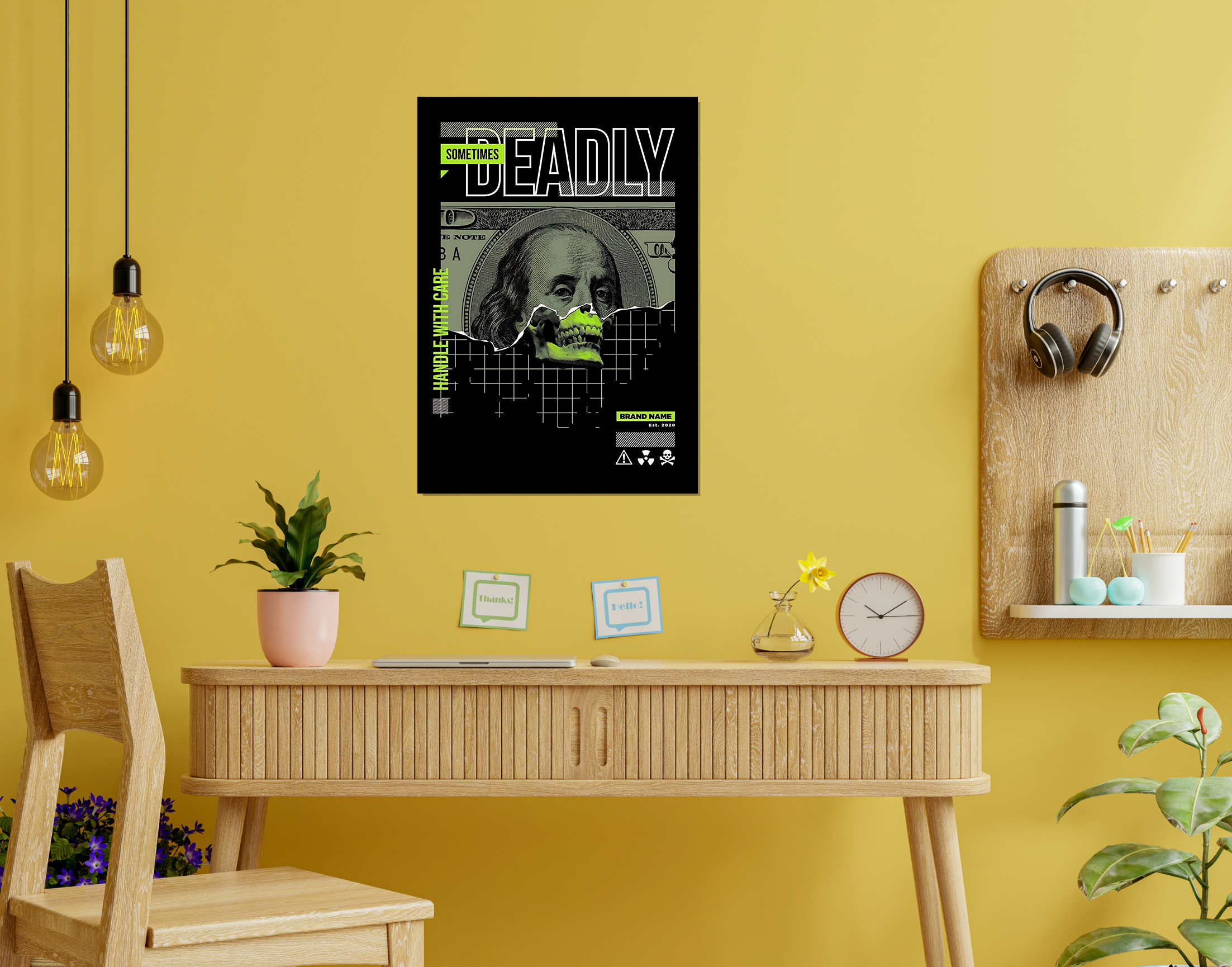 "IN THE WILD THOUGHTS"- Shiny & Sturdy Metallic Poster  Art That Pops & Sticks