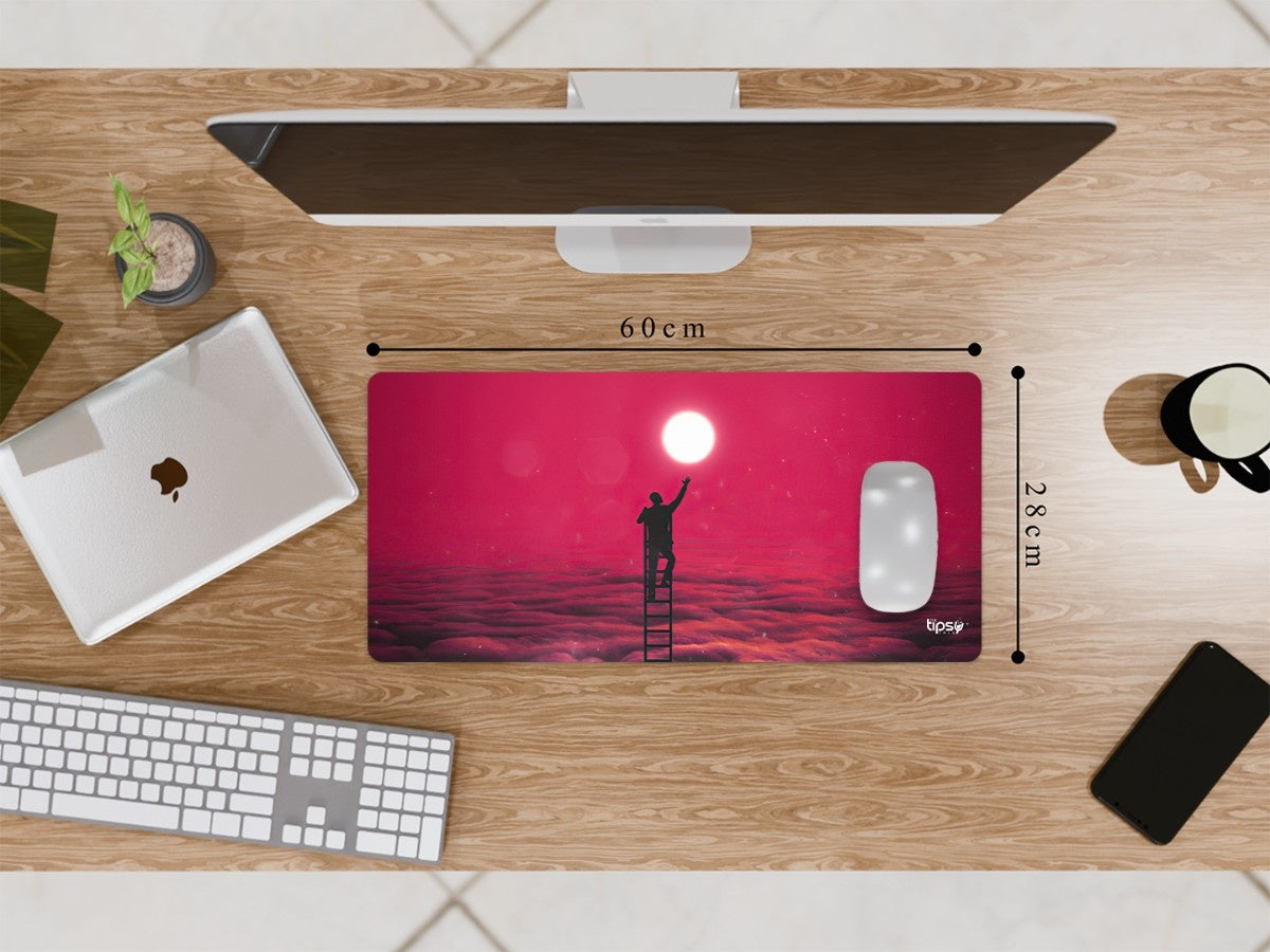 "Boy ascending stairs to the moon" Gaming Mousepad Elevate Your Gaming Experience