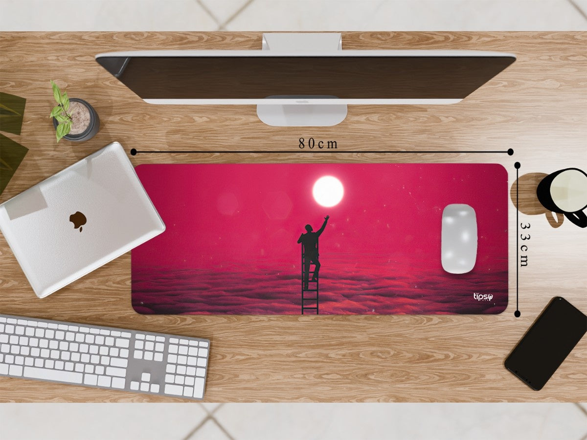 "Boy ascending stairs to the moon" Gaming Mousepad Elevate Your Gaming Experience