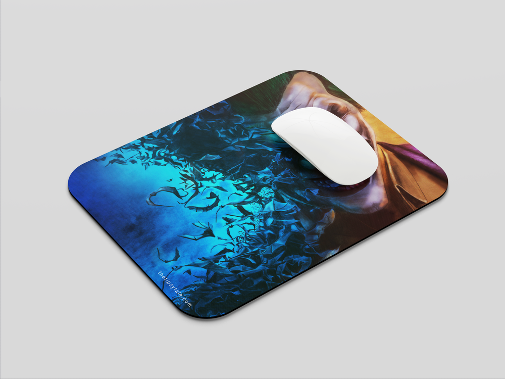 "JOKER FADING INTO BATS" Mousepad Enhance Your Workspace with Style