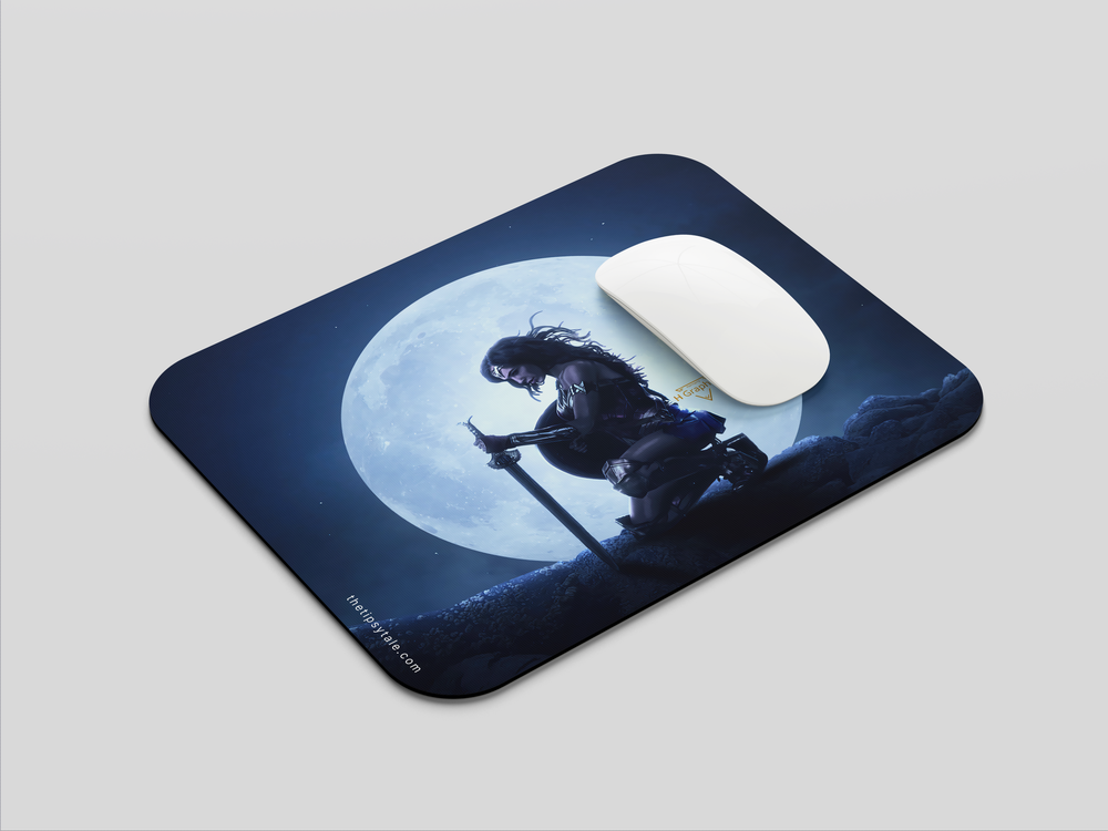 "WONDER WOMAN WITH MOON" Mousepad Enhance Your Workspace with Style