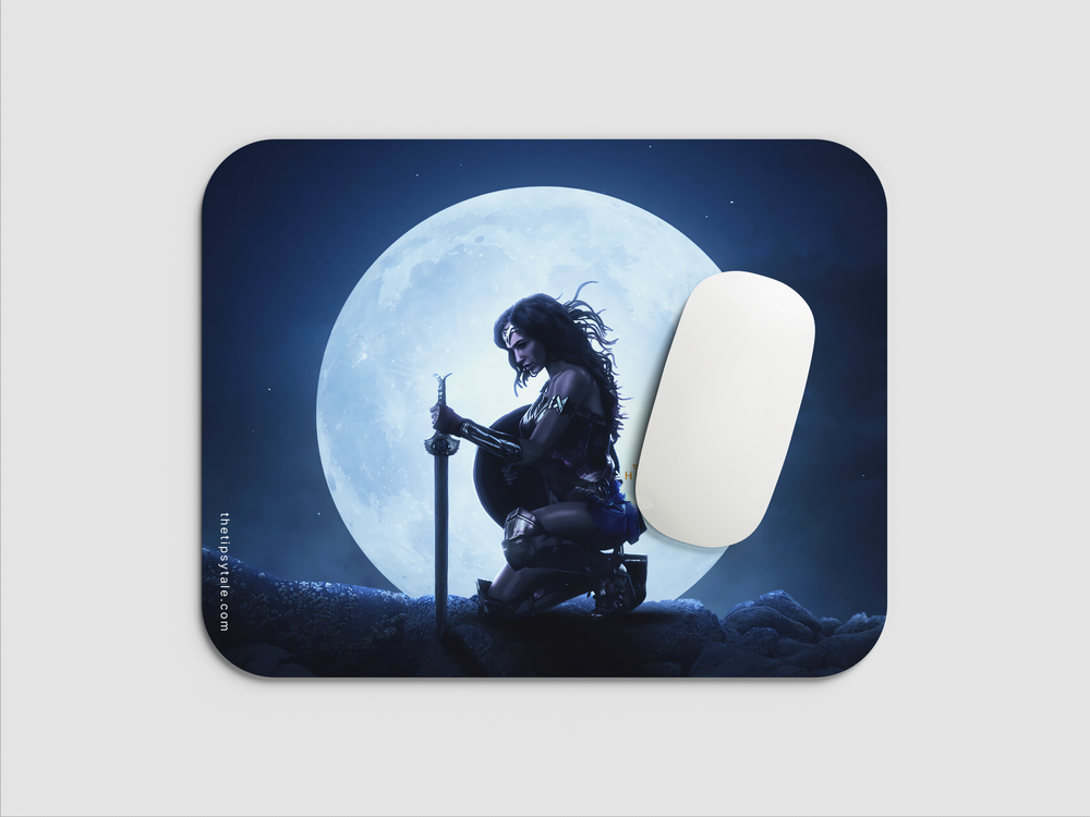 "WONDER WOMAN WITH MOON" Mousepad Enhance Your Workspace with Style