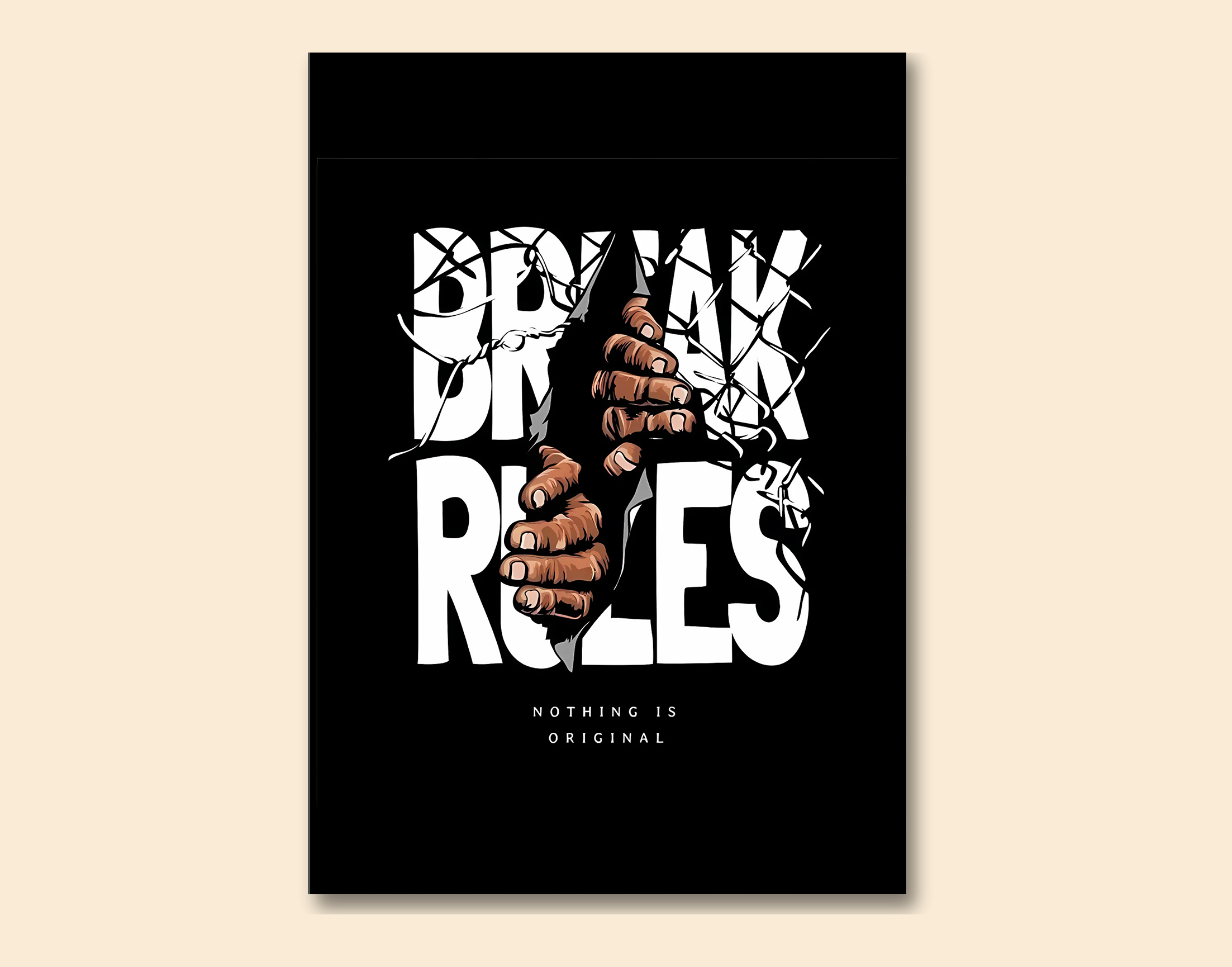 "Break Rules"- Shiny & Sturdy Metallic Poster  Art That Pops & Sticks