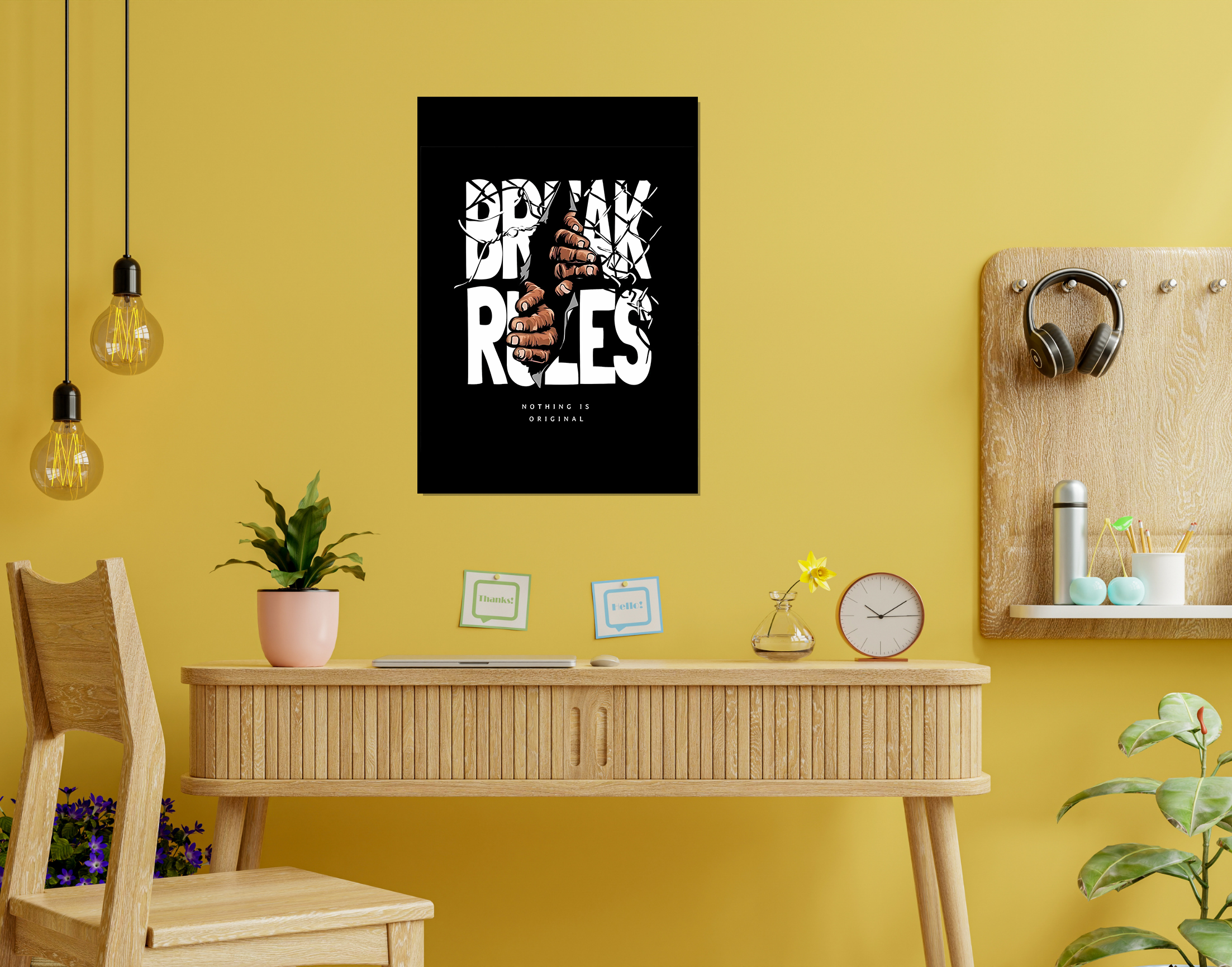 "Break Rules"- Shiny & Sturdy Metallic Poster  Art That Pops & Sticks