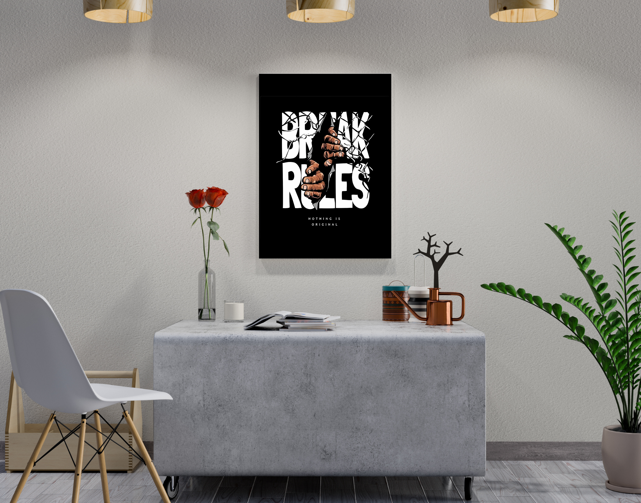 "Break Rules"- Shiny & Sturdy Metallic Poster  Art That Pops & Sticks