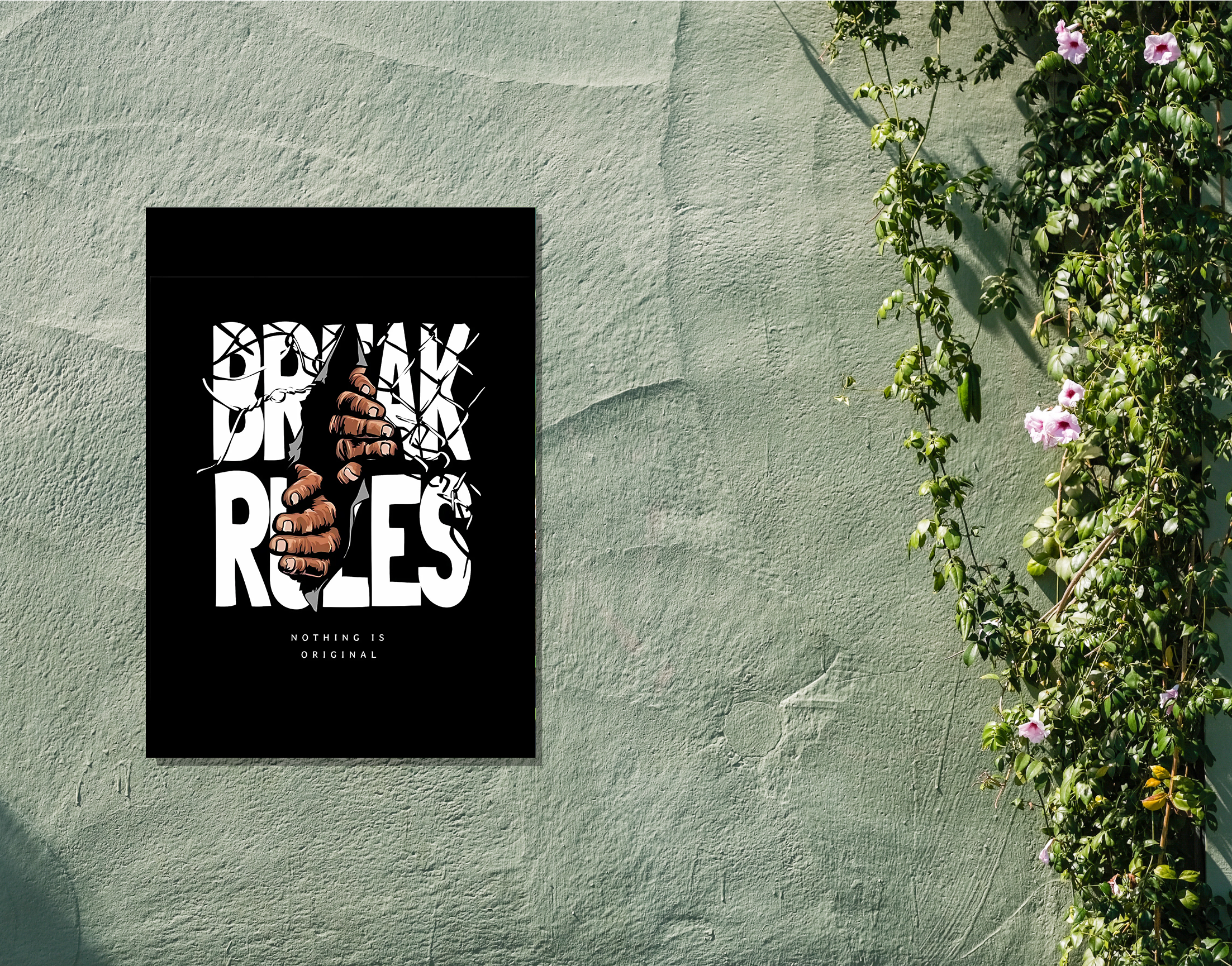 "Break Rules"- Shiny & Sturdy Metallic Poster  Art That Pops & Sticks